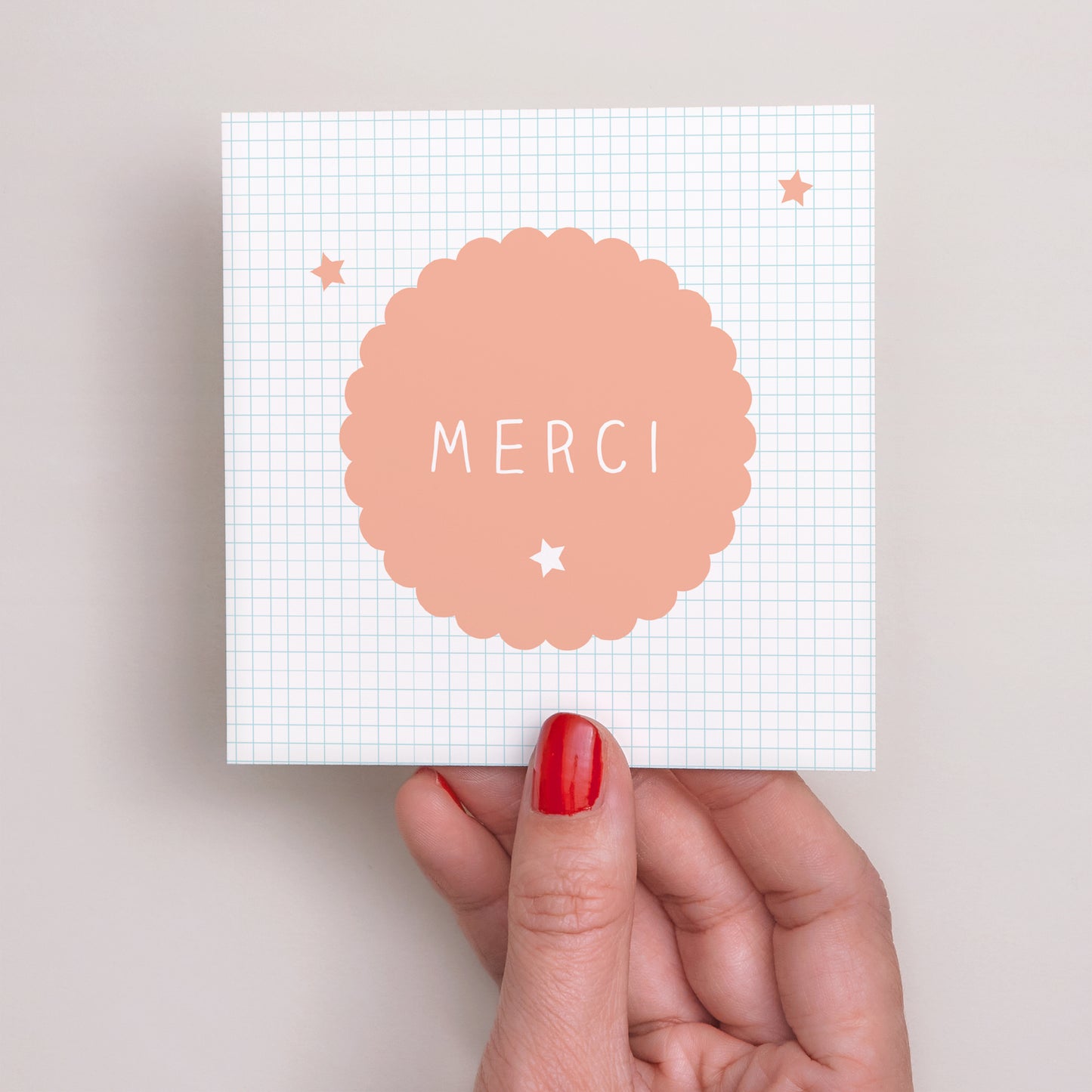 Remerciements Naissance Carré Rose tendre photo N° 2