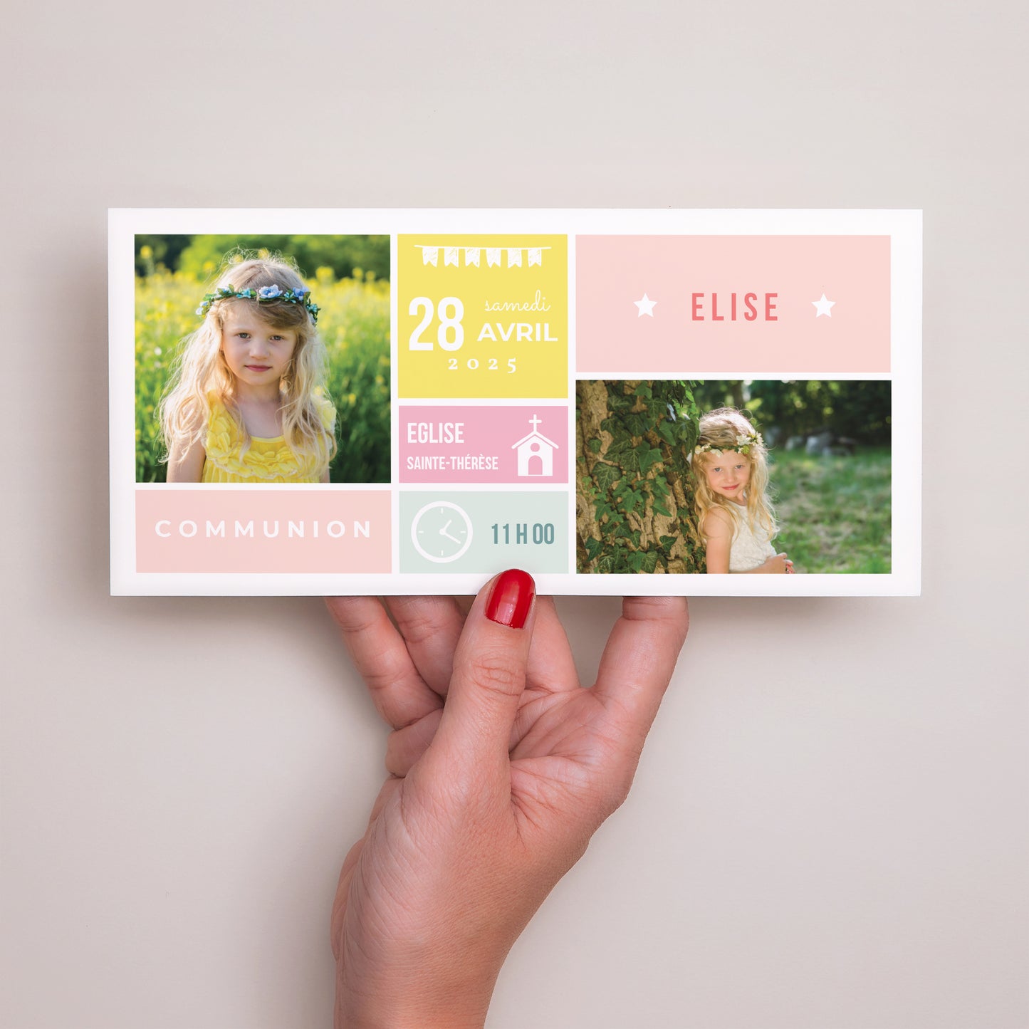 Faire-part Communion Panoramique paysage Planning de ma Communion photo N° 3
