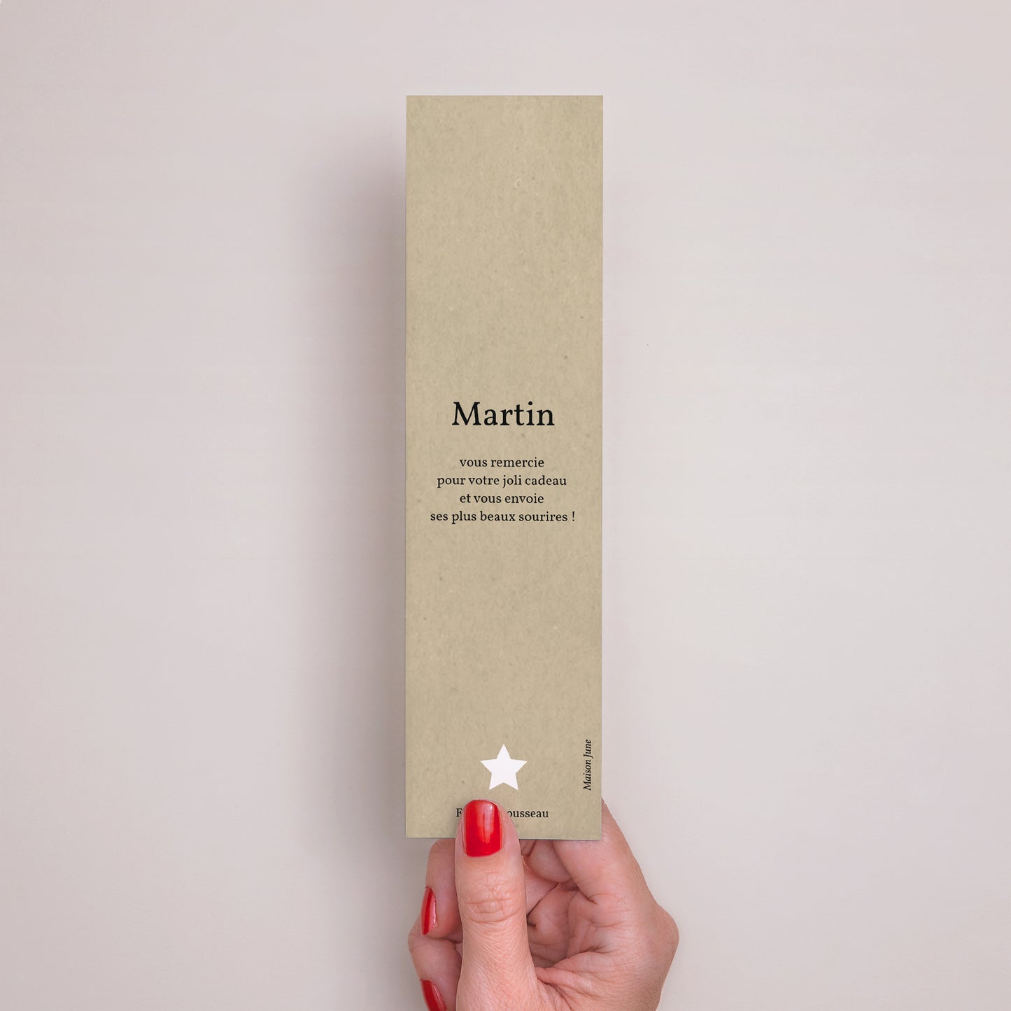 Remerciements Naissance Marque-page Kraft Vintage photo N° 3