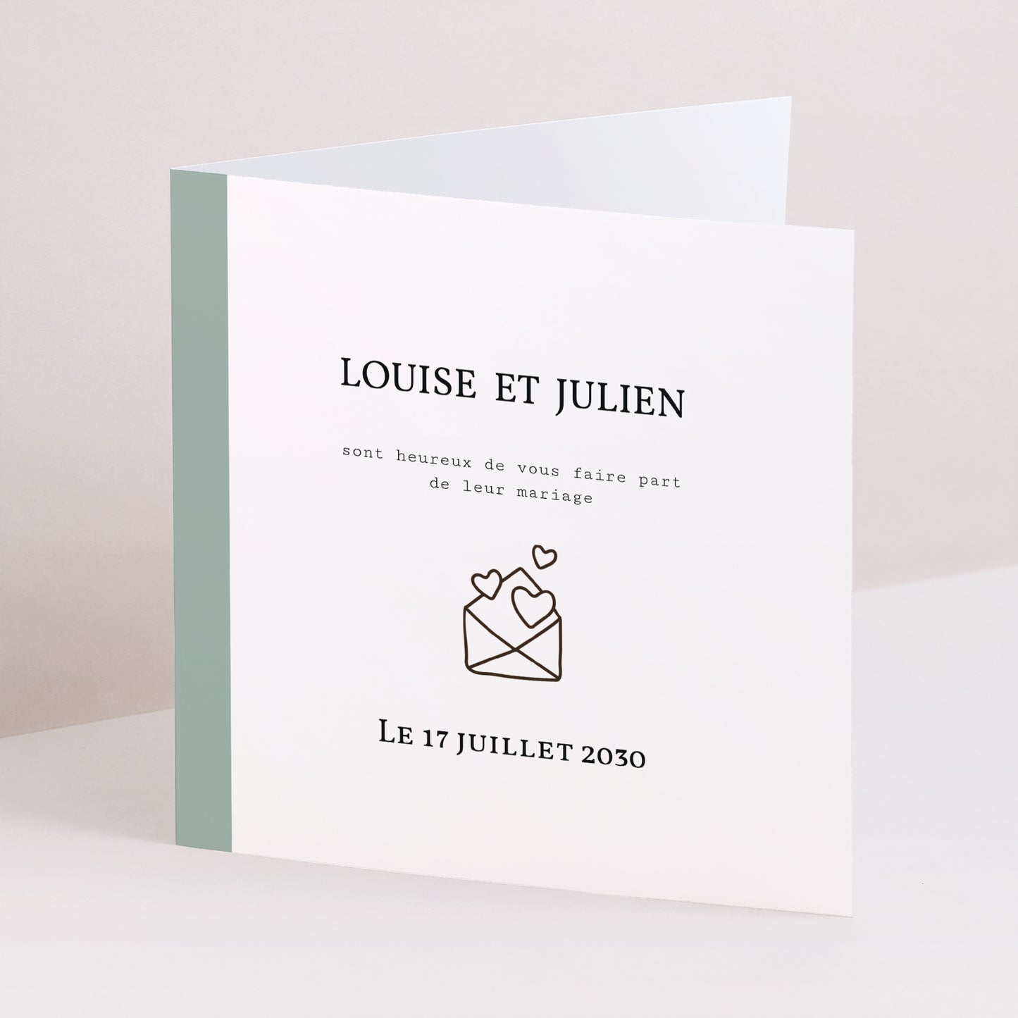 Faire-part Mariage Carré double volet Nature Graphic photo N° 1