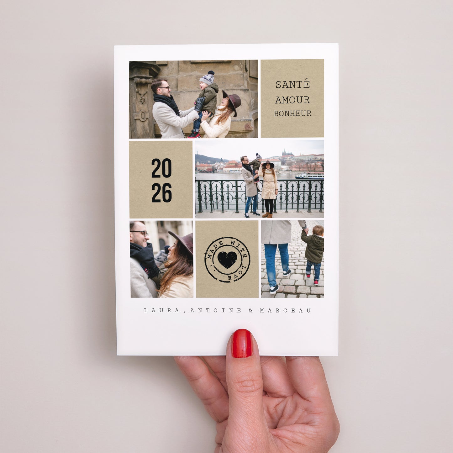 Carte de voeux Fin d'année Portrait Bonheur, santé photo N° 2