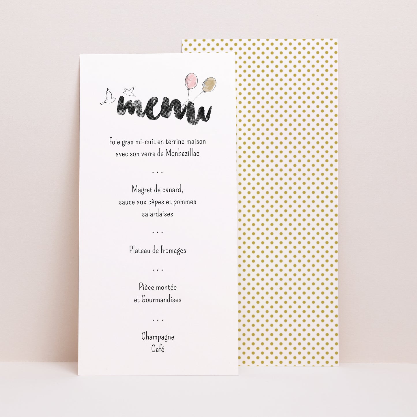Menu Mariage Panoramique portrait 2CV Citroen photo N° 1