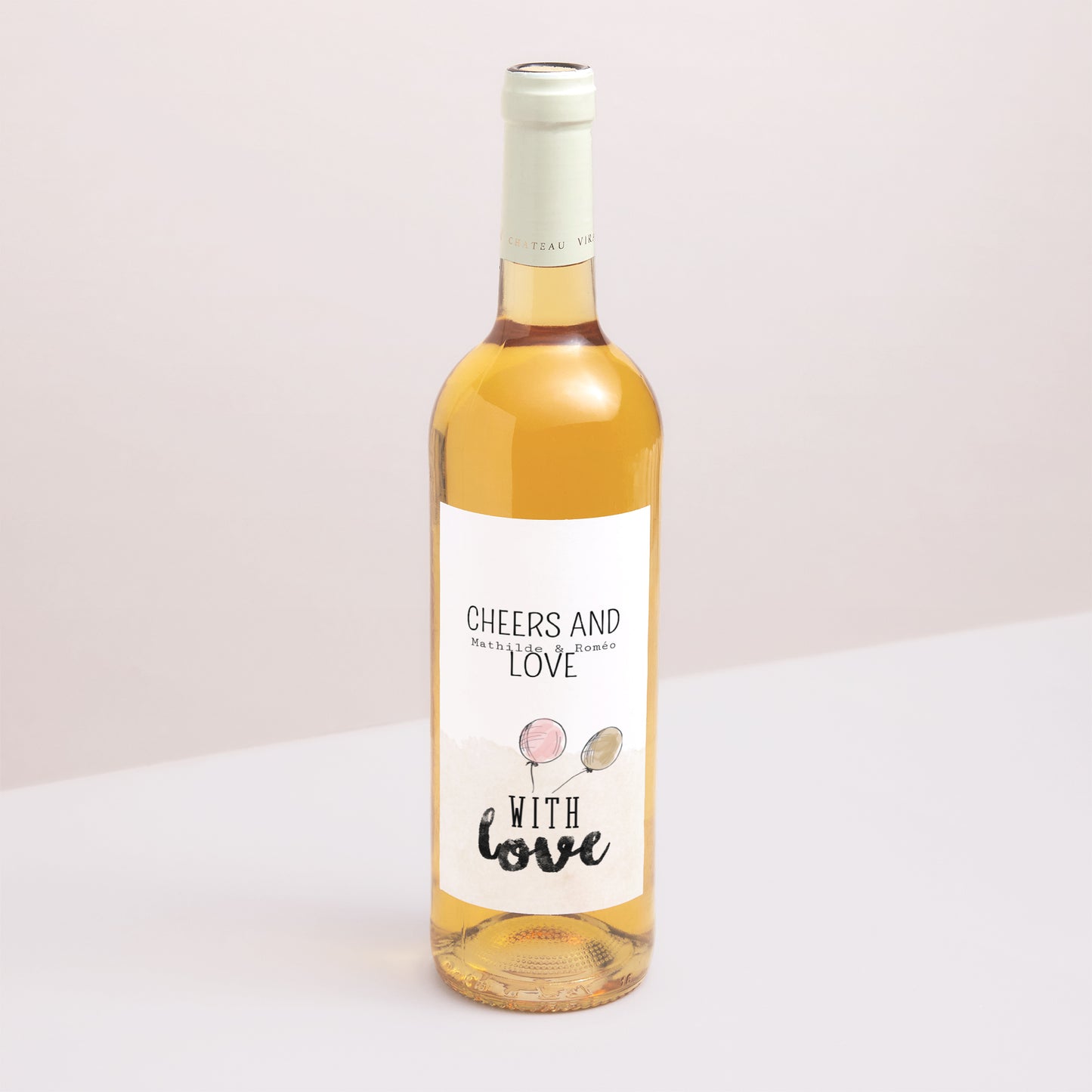 Etiquette bouteille Mariage Portrait 2CV Citroen photo N° 1