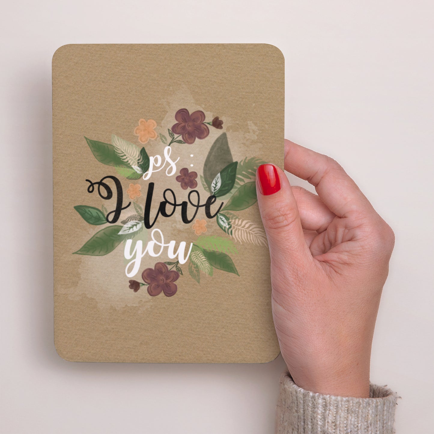 Faire-part Mariage Portrait, bords arrondis Fleurs Vintage photo N° 2