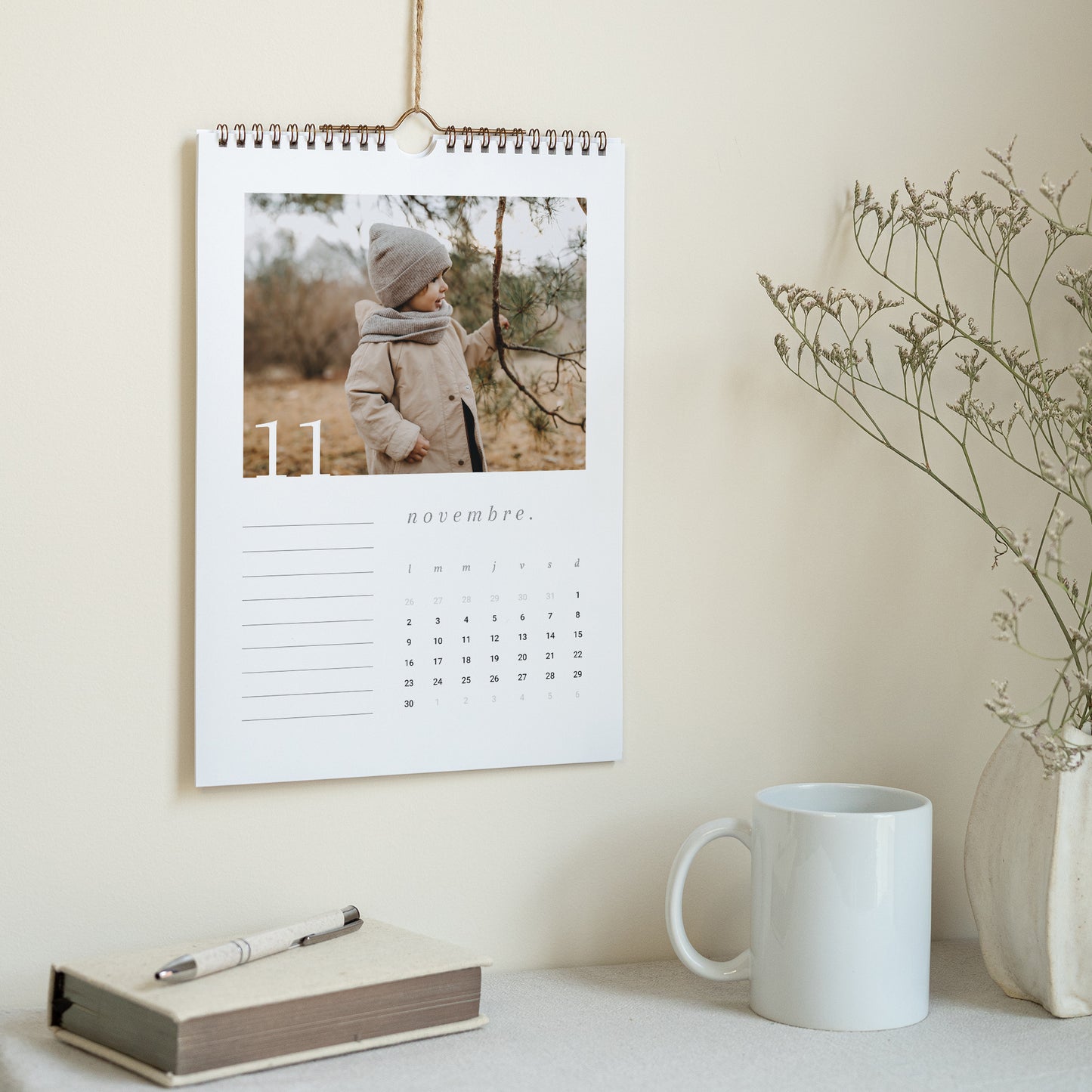 Calendrier Fin d'année Mural A4 Classique blanc photo N° 3