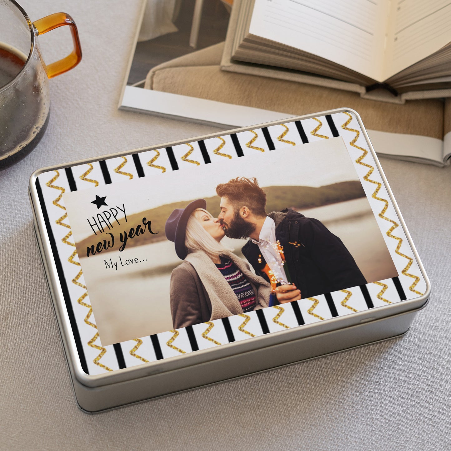 Boite métallique Objets Rectangle Présents photo N° 2