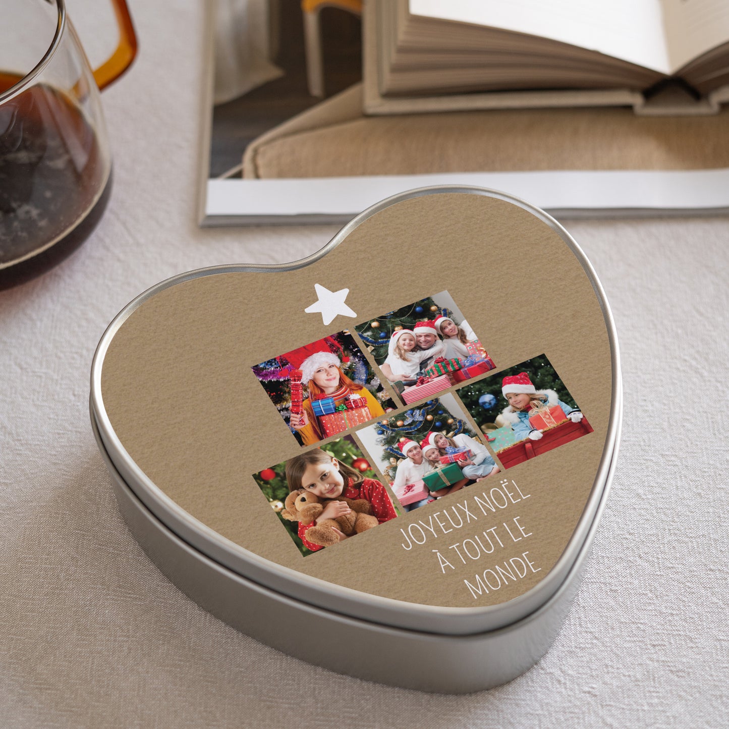 Boite métallique Objets Cœur Amour & famille photo N° 1