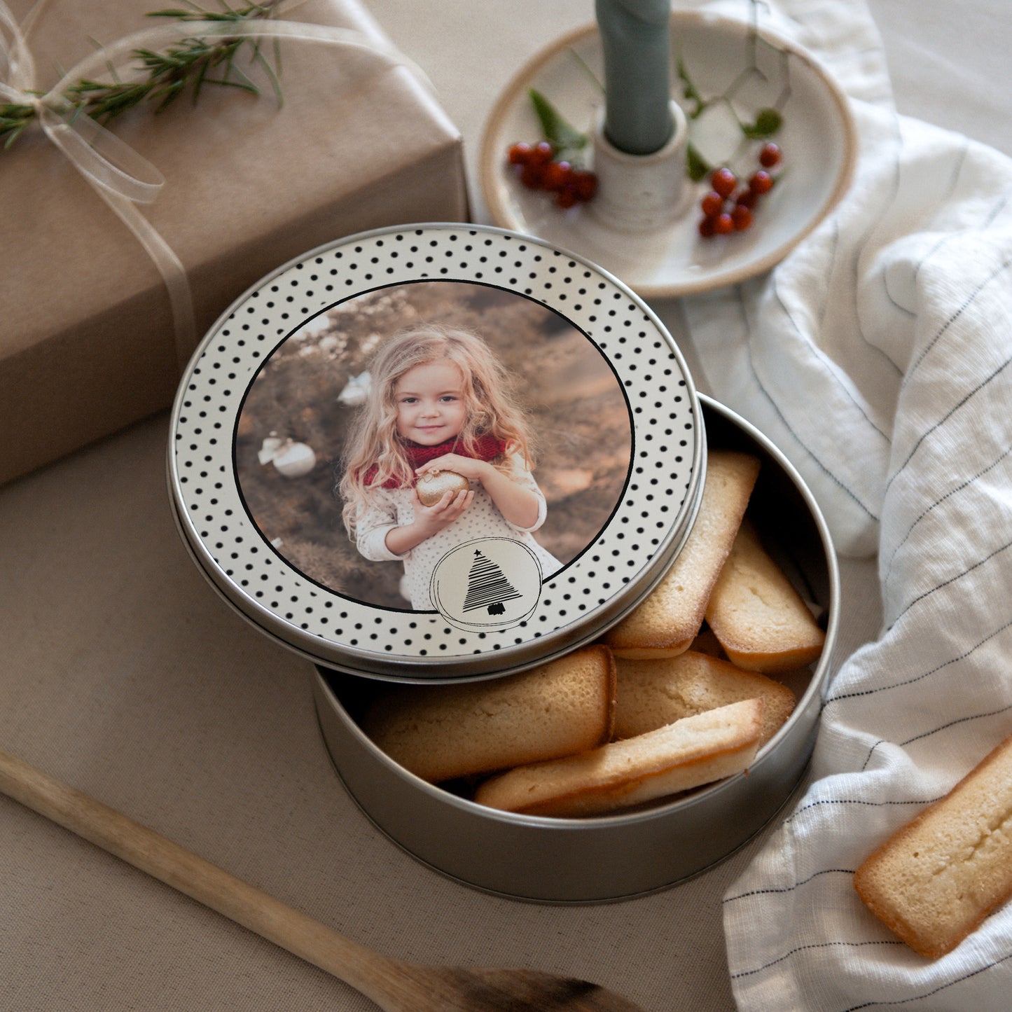 Boite métallique Objets Ronde petits pois en rond photo N° 3