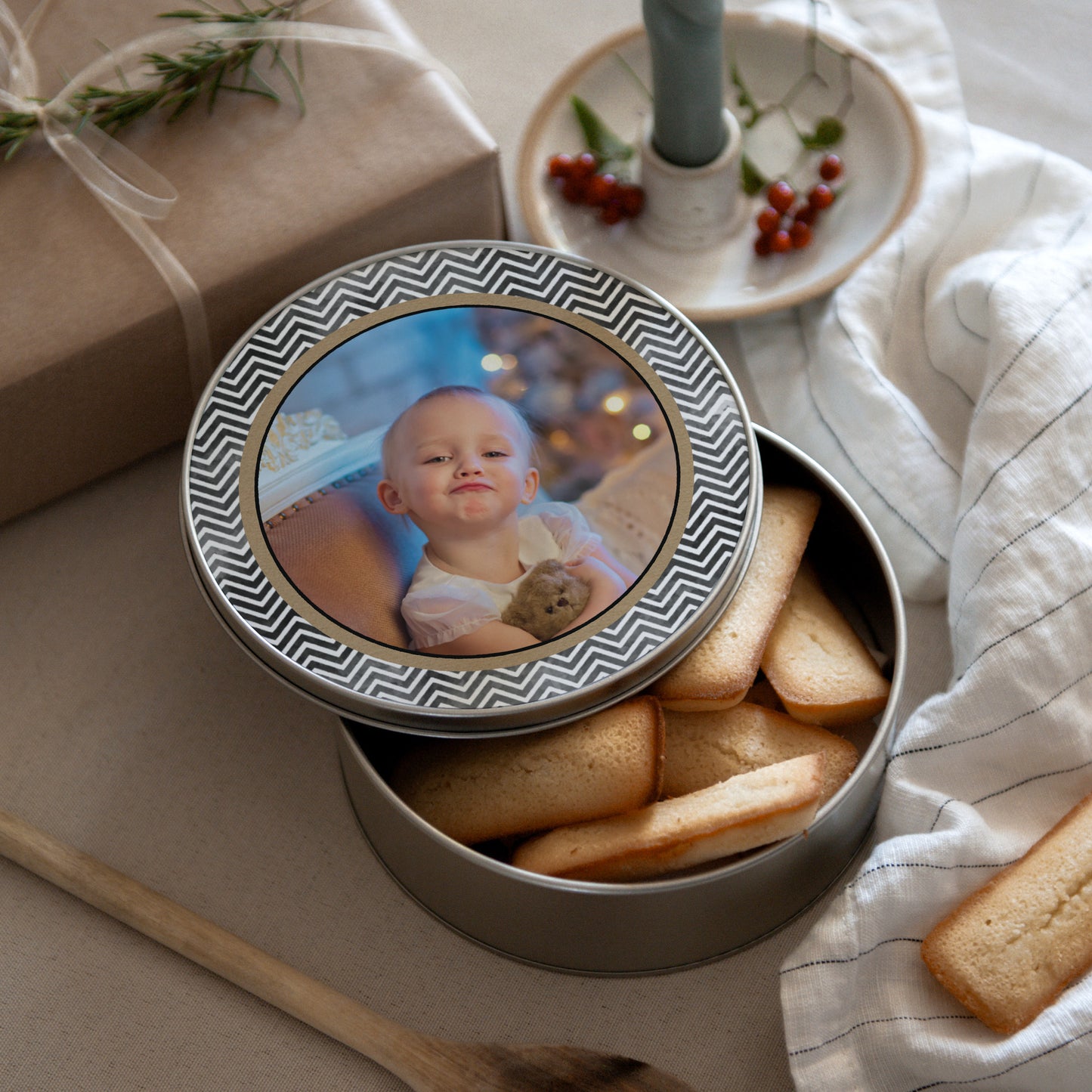 Boite métallique Objets Ronde chevron en rond photo N° 3