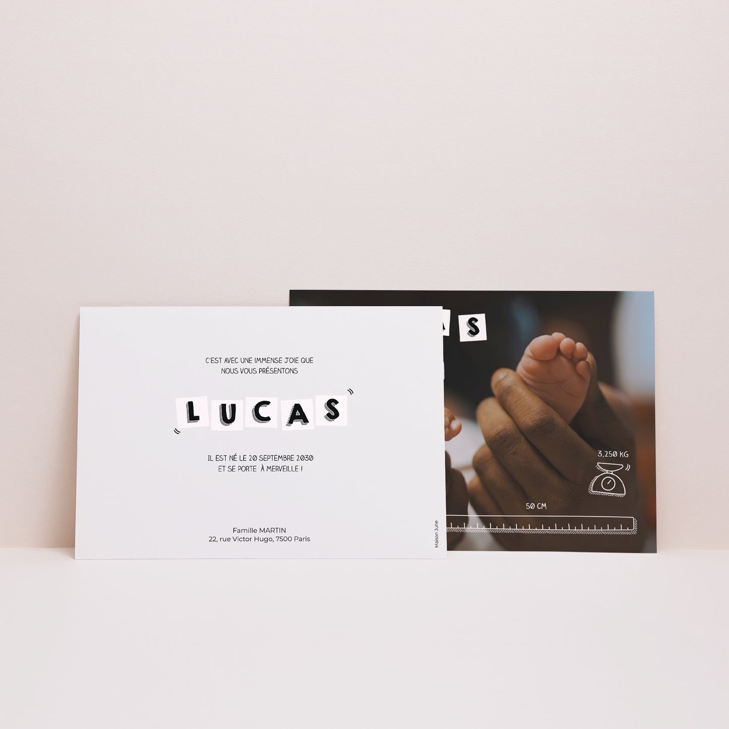 Faire-part Naissance Paysage Alphabet de bébé photo N° 3