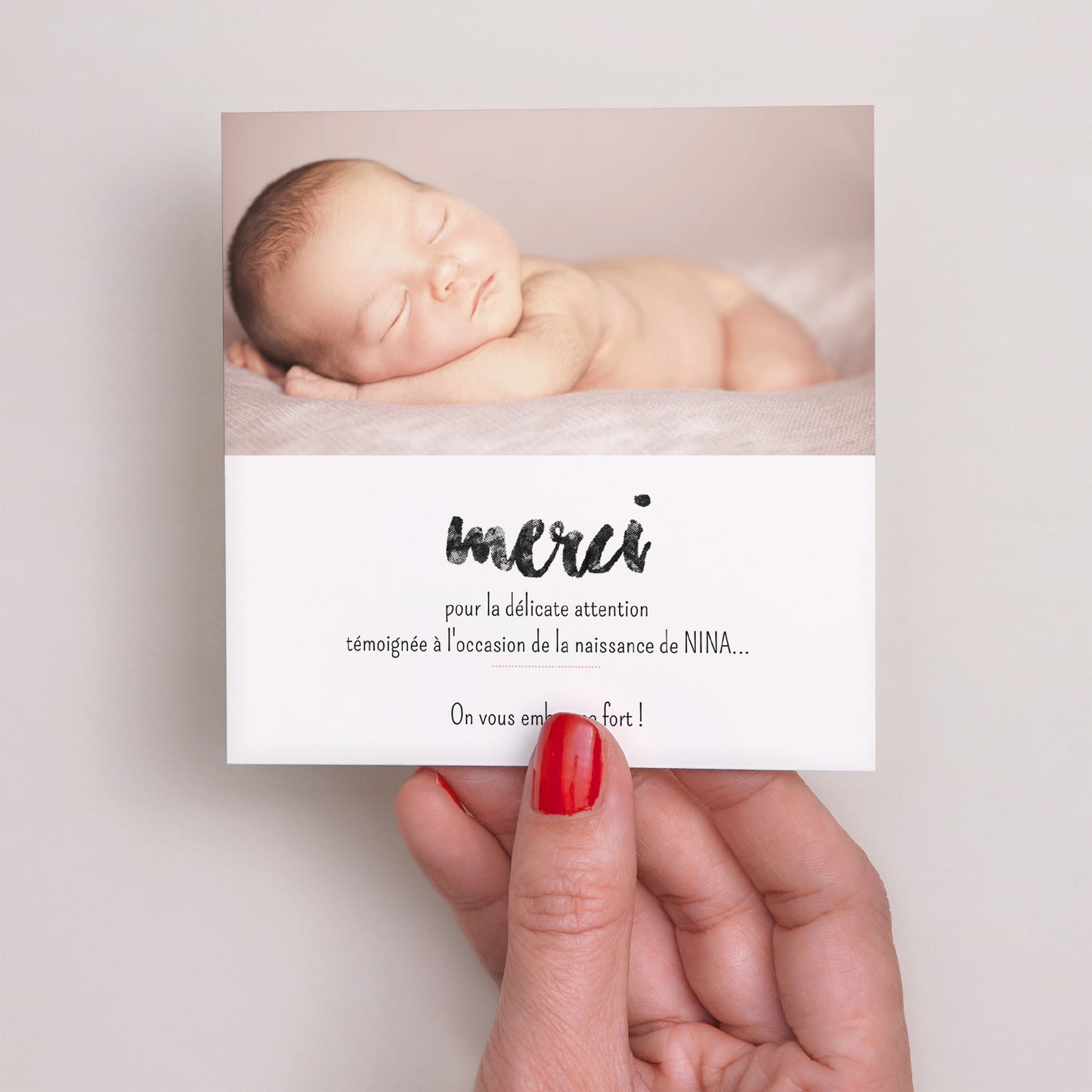 Remerciements Naissance Carré Sweet Origami photo N° 3