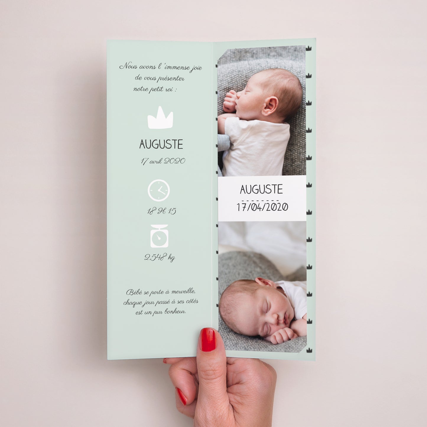 Faire-part Naissance Marque-page photo Petit roi photo N° 2