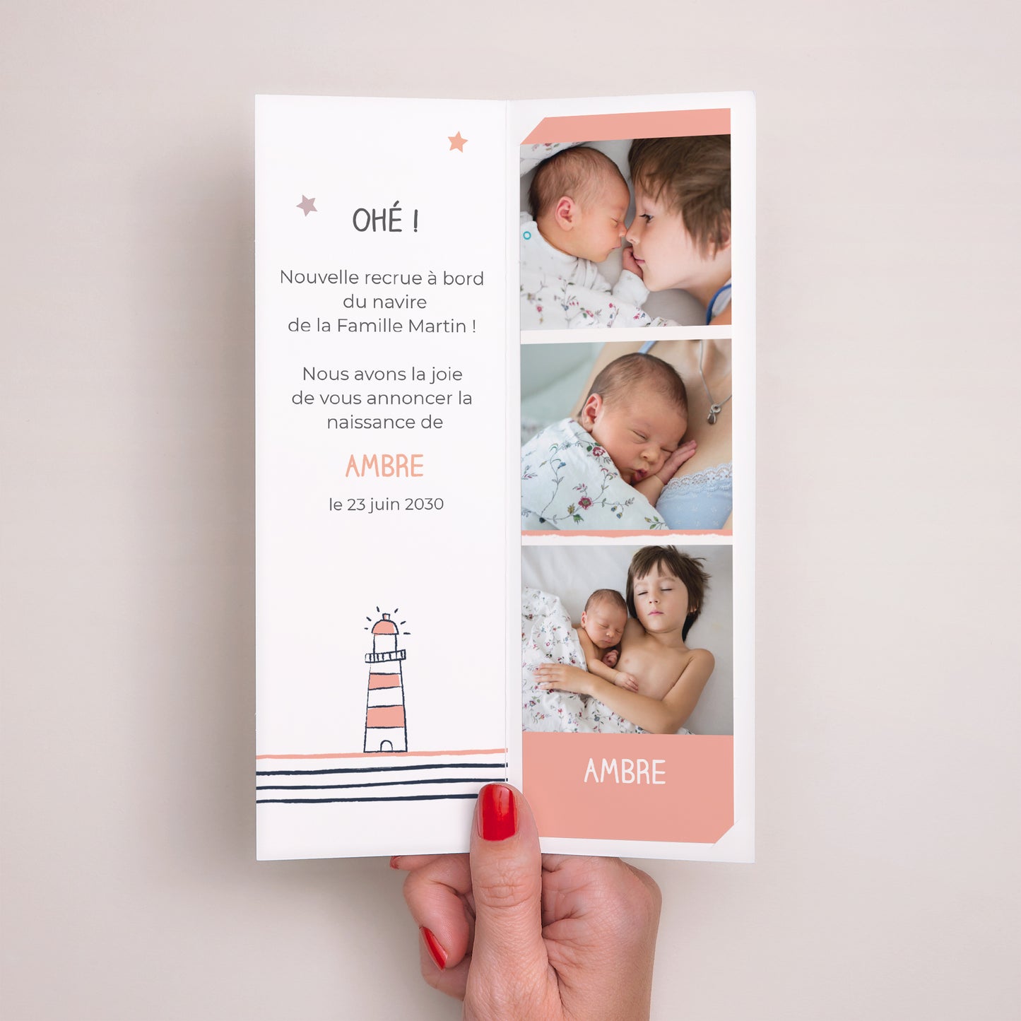 Faire-part Naissance Marque-page photo Marin d'eau douce photo N° 2
