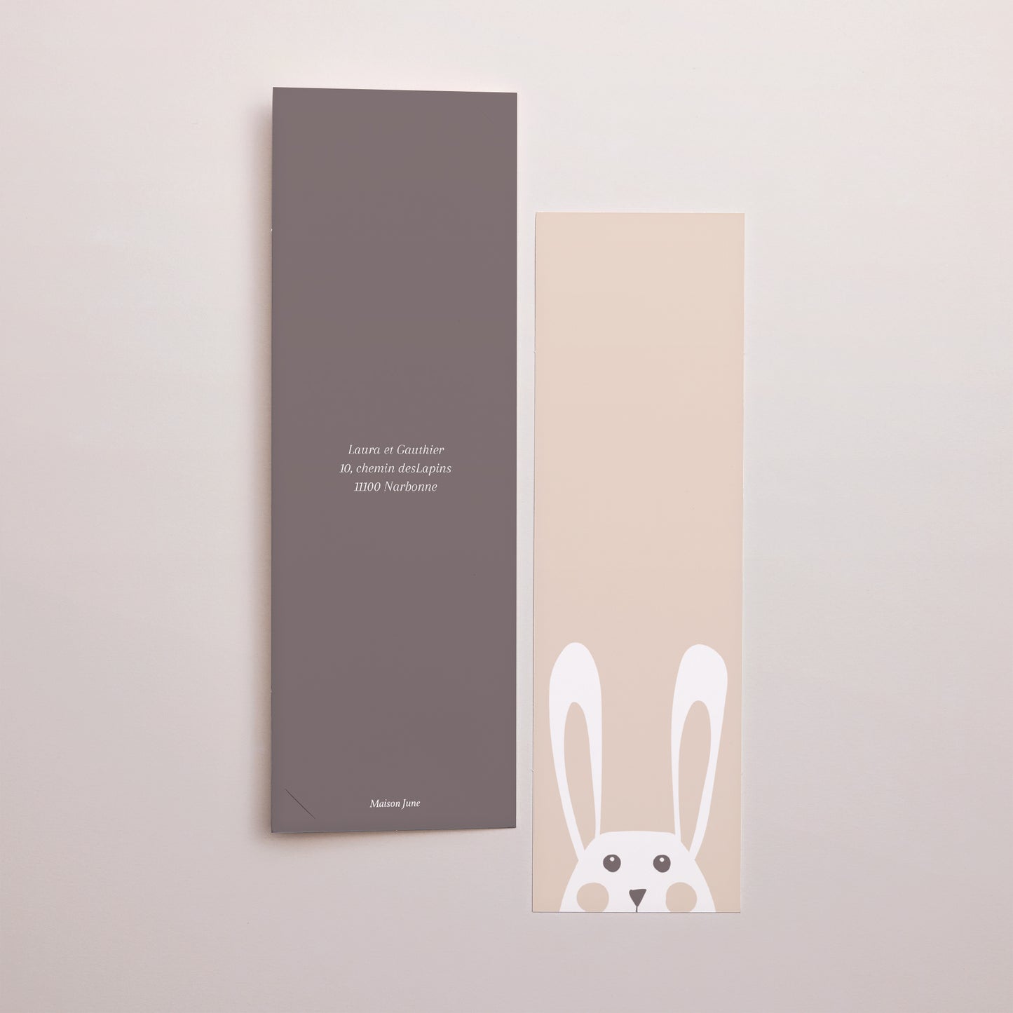 Faire-part Naissance Marque-page photo Trio Petit Lapin photo N° 3