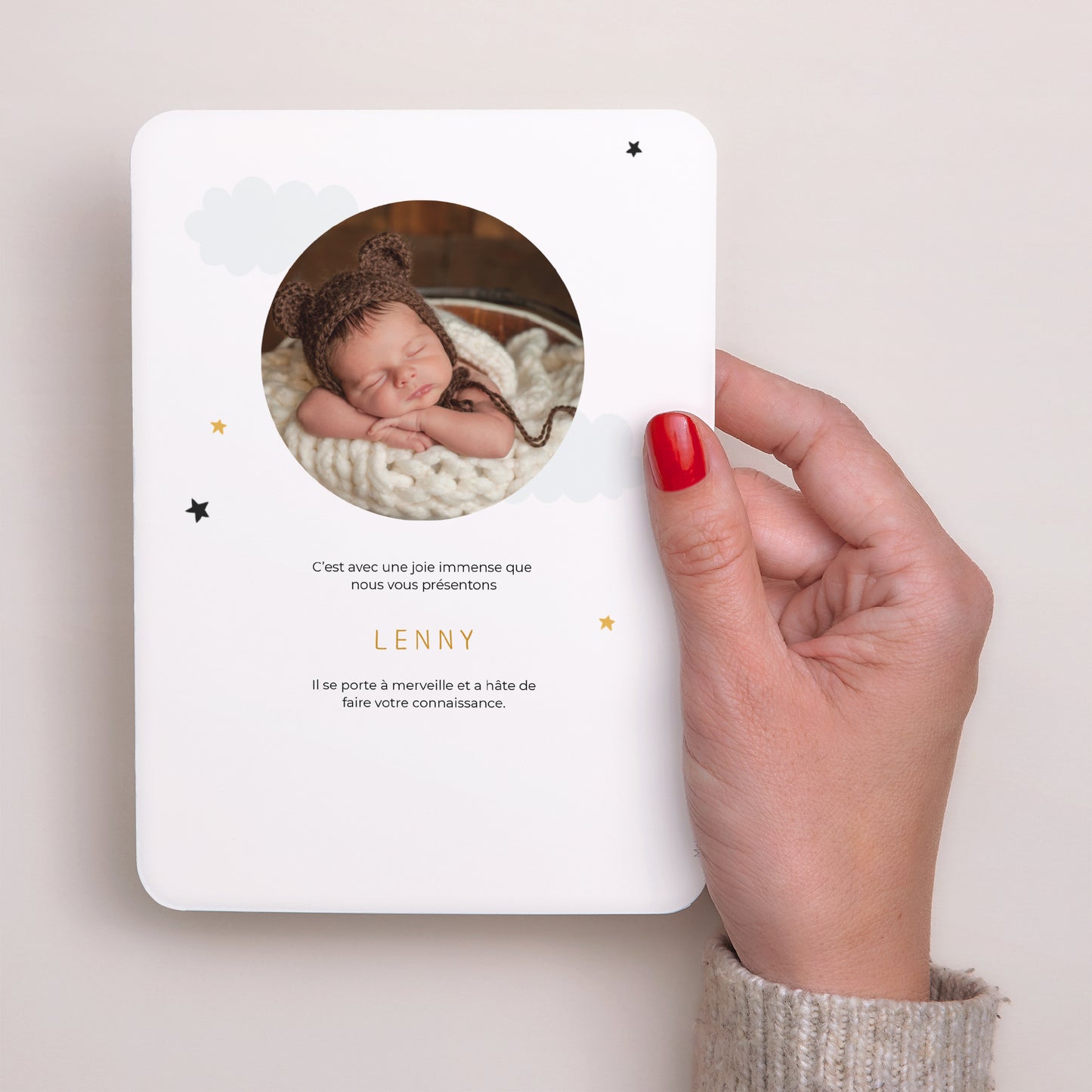Faire-part Naissance Portrait, bords arrondis Petit Panda photo N° 3