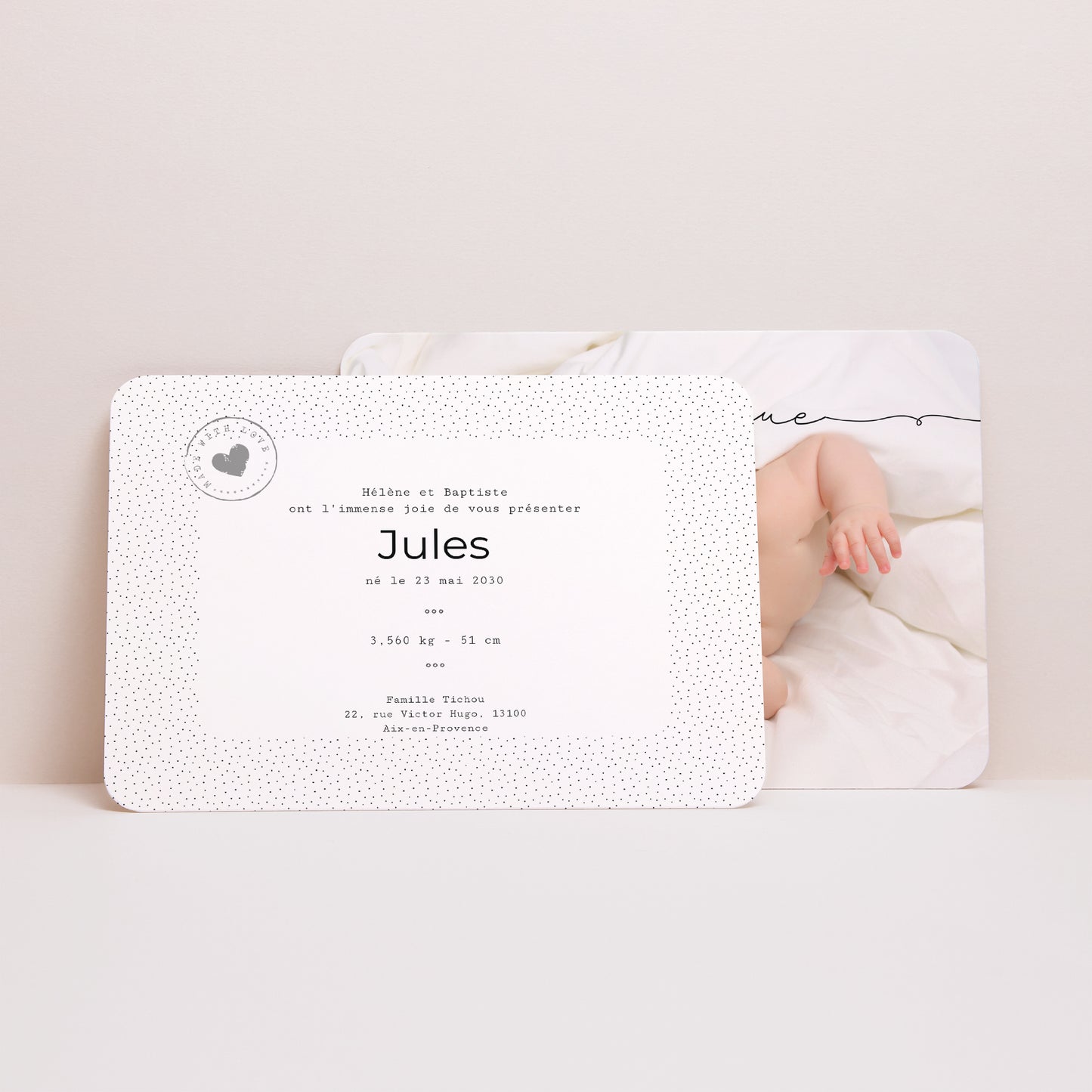 Faire-part Naissance Paysage, bords arrondis Inspiration photo N° 3