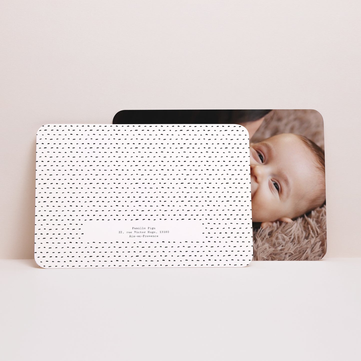 Faire-part Naissance Paysage, bords arrondis Fait avec amour photo N° 3