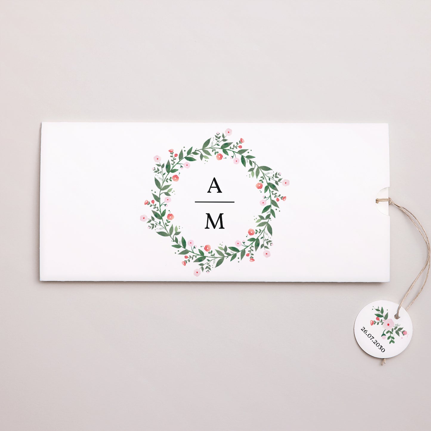 Faire-part Mariage Pochette 2 cartes, étiquette Fleurs d'été II photo N° 1