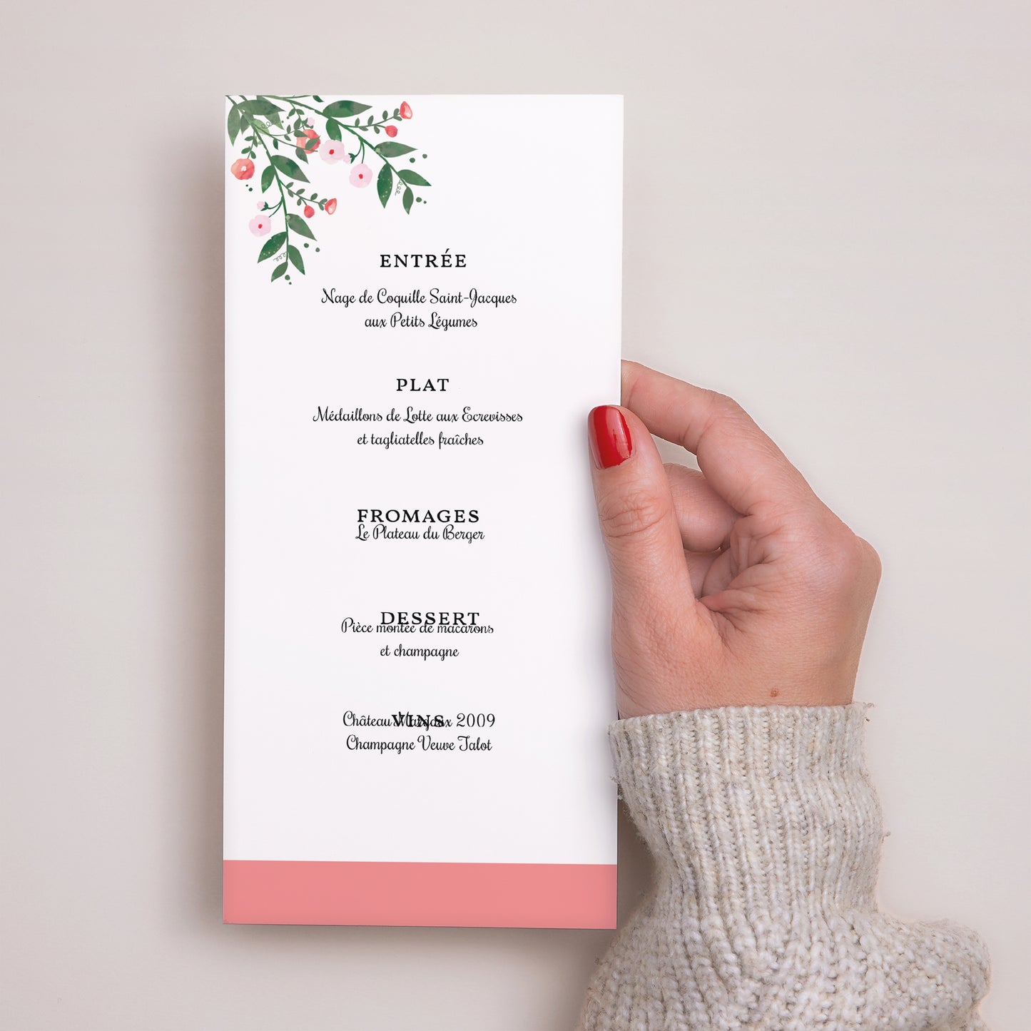 Menu Mariage Panoramique portrait Fleurs d'été II photo N° 2