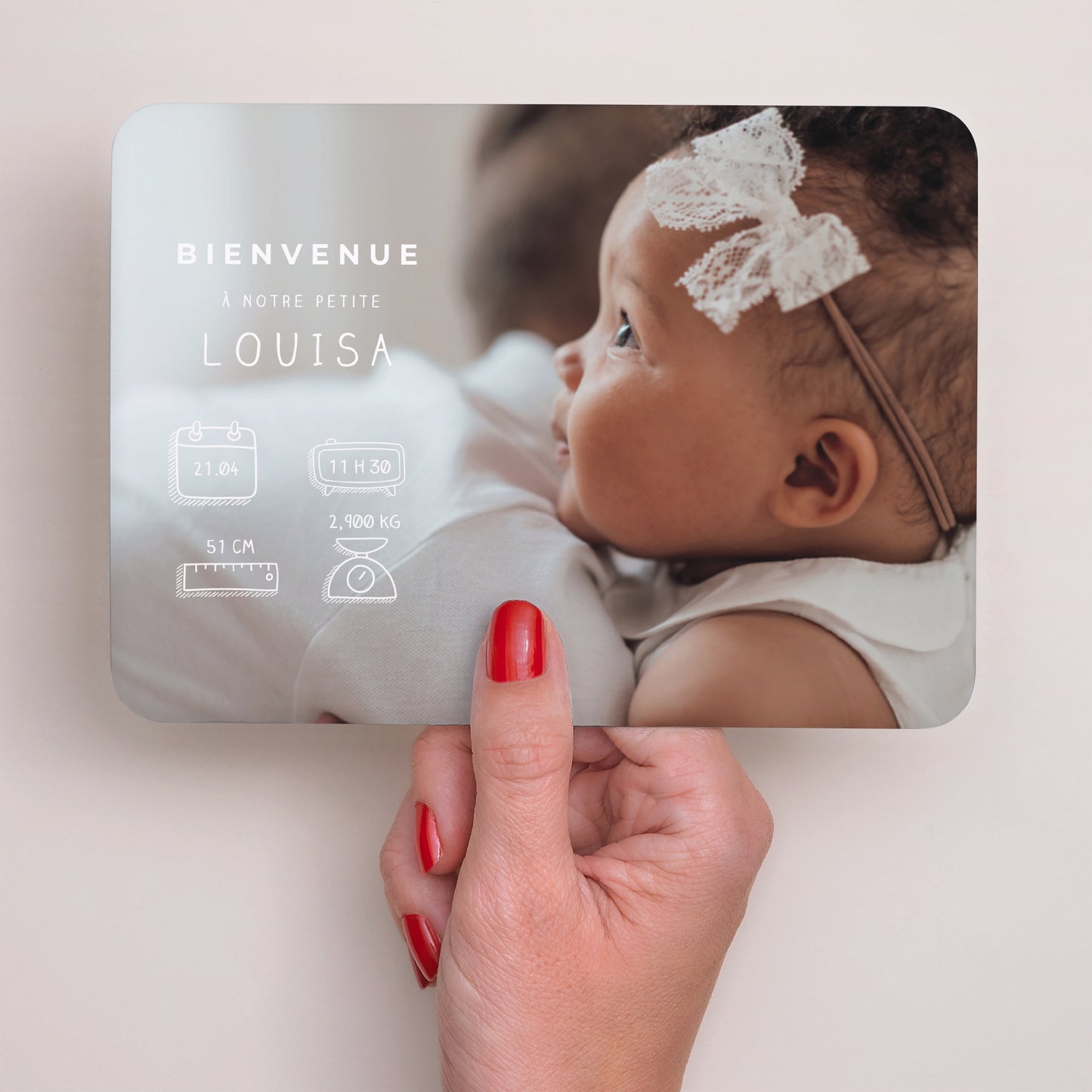 Faire-part Naissance Paysage, bords arrondis Présentation photo N° 3