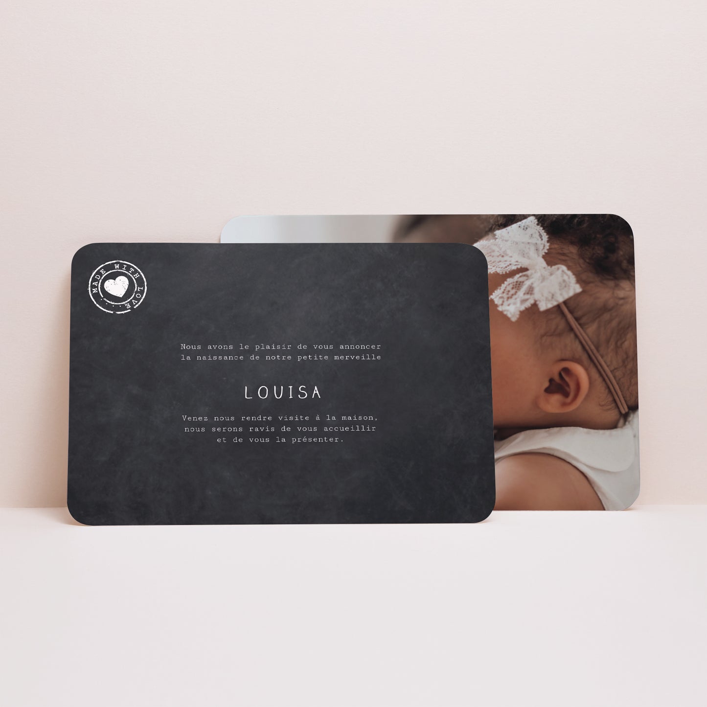 Faire-part Naissance Paysage, bords arrondis Présentation photo N° 3