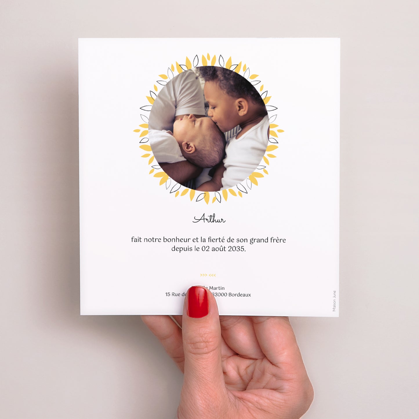 Faire-part Naissance Carré Koala bleu photo N° 3