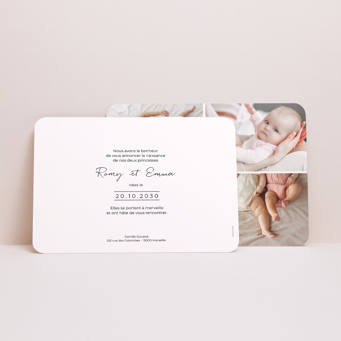 Faire-part Naissance Paysage, bords arrondis Rose-mania photo N° 3