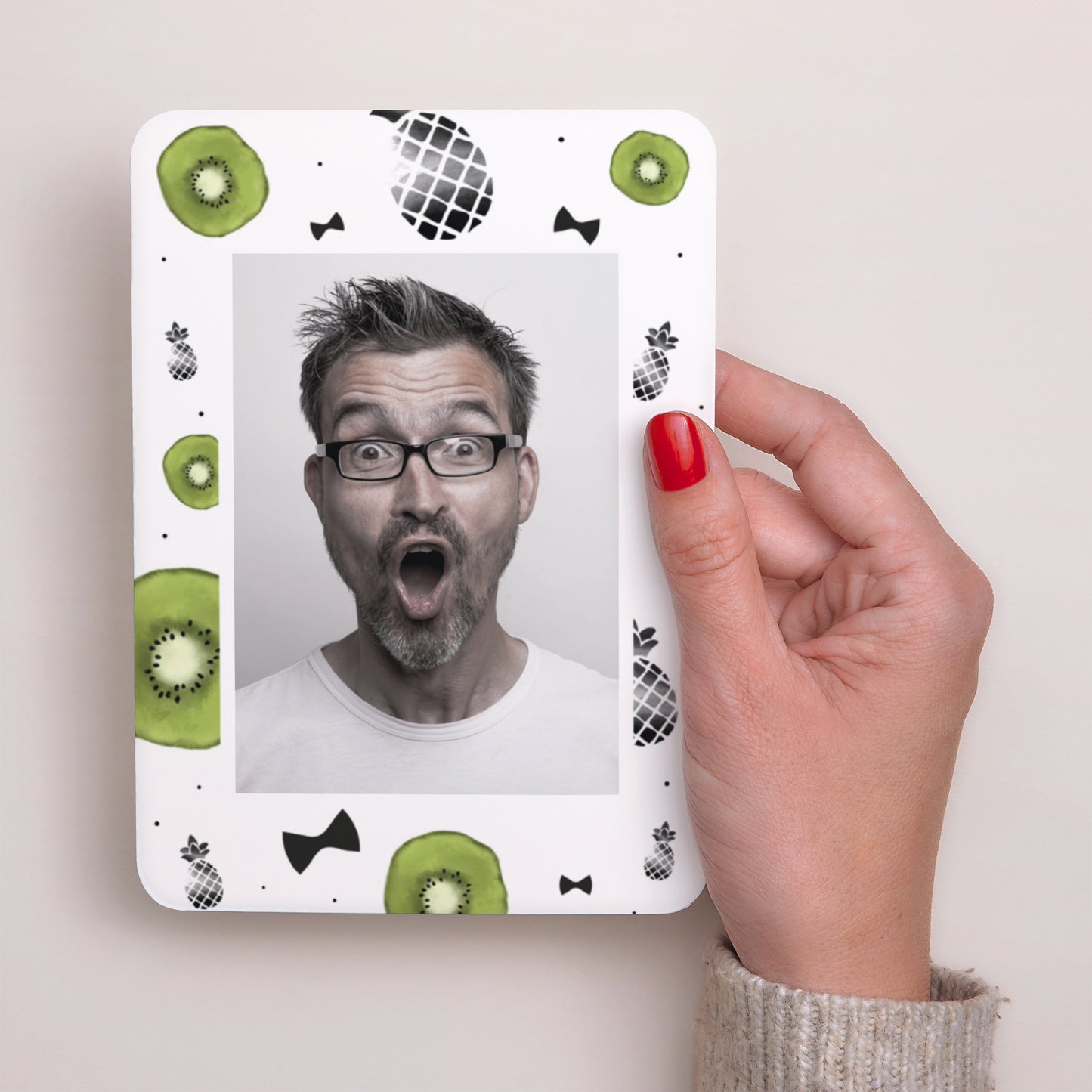 Invitations Anniversaire Adulte Portrait, bords arrondis Kiwis & Ananas photo N° 2
