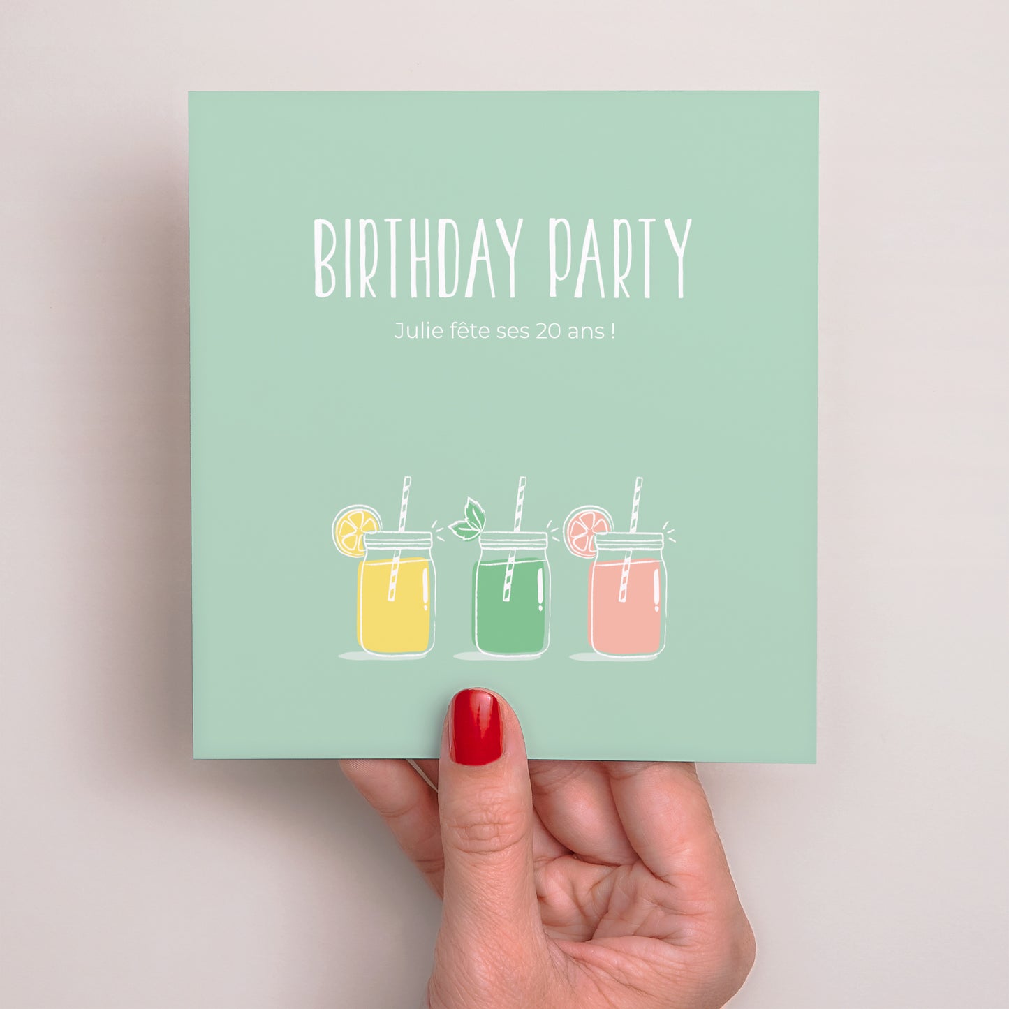 Invitations Anniversaire Adulte Carré Cocktails d'anniversaire photo N° 2
