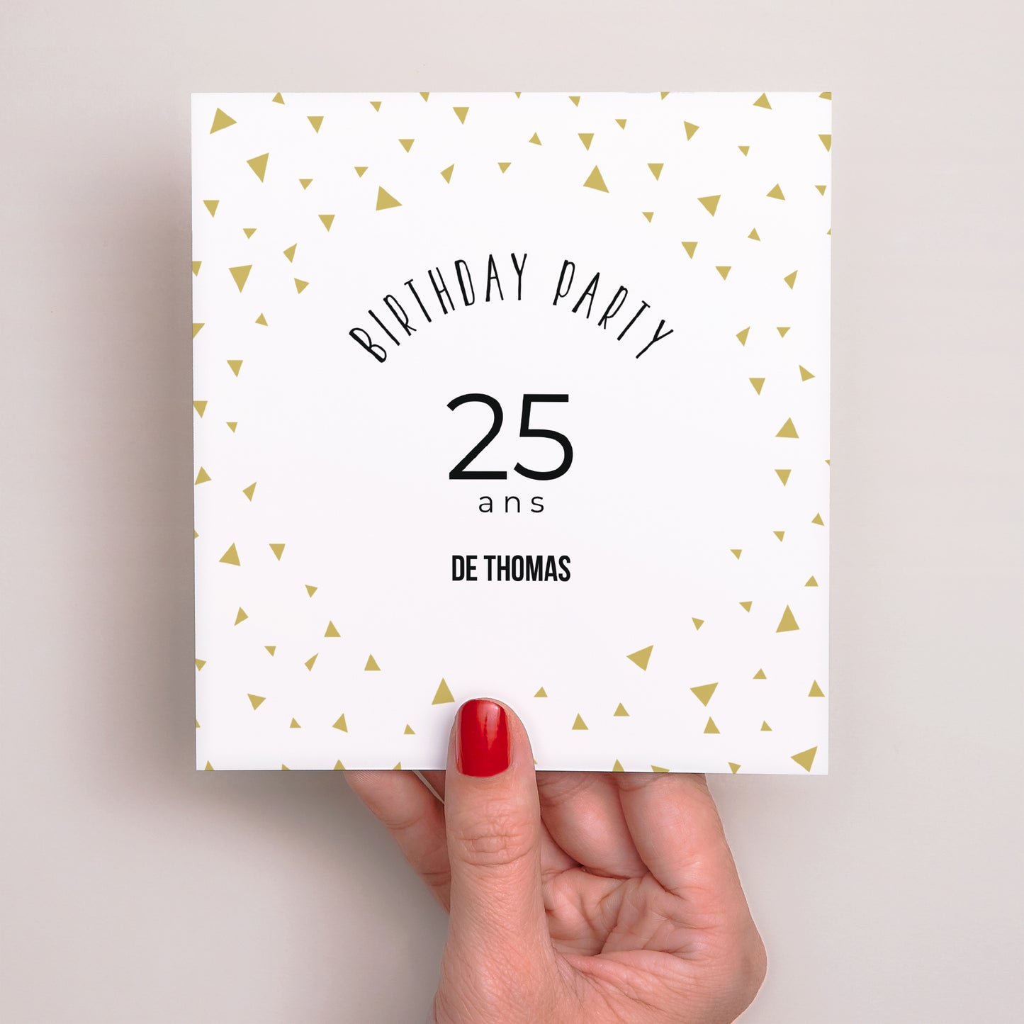 Invitations Anniversaire Adulte Carré Triangles Chic photo N° 2