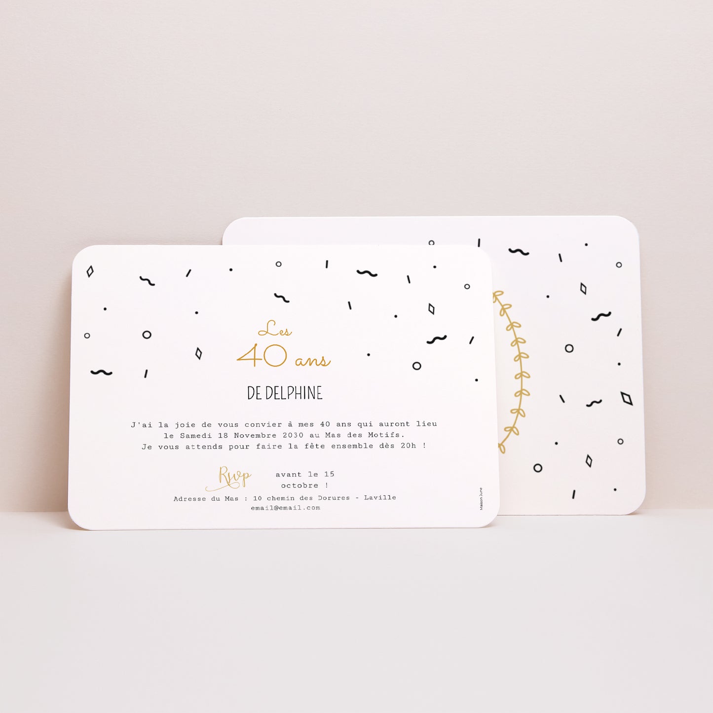 Invitations Anniversaire Adulte Paysage, bords arrondis Gateau 60 ans photo N° 3