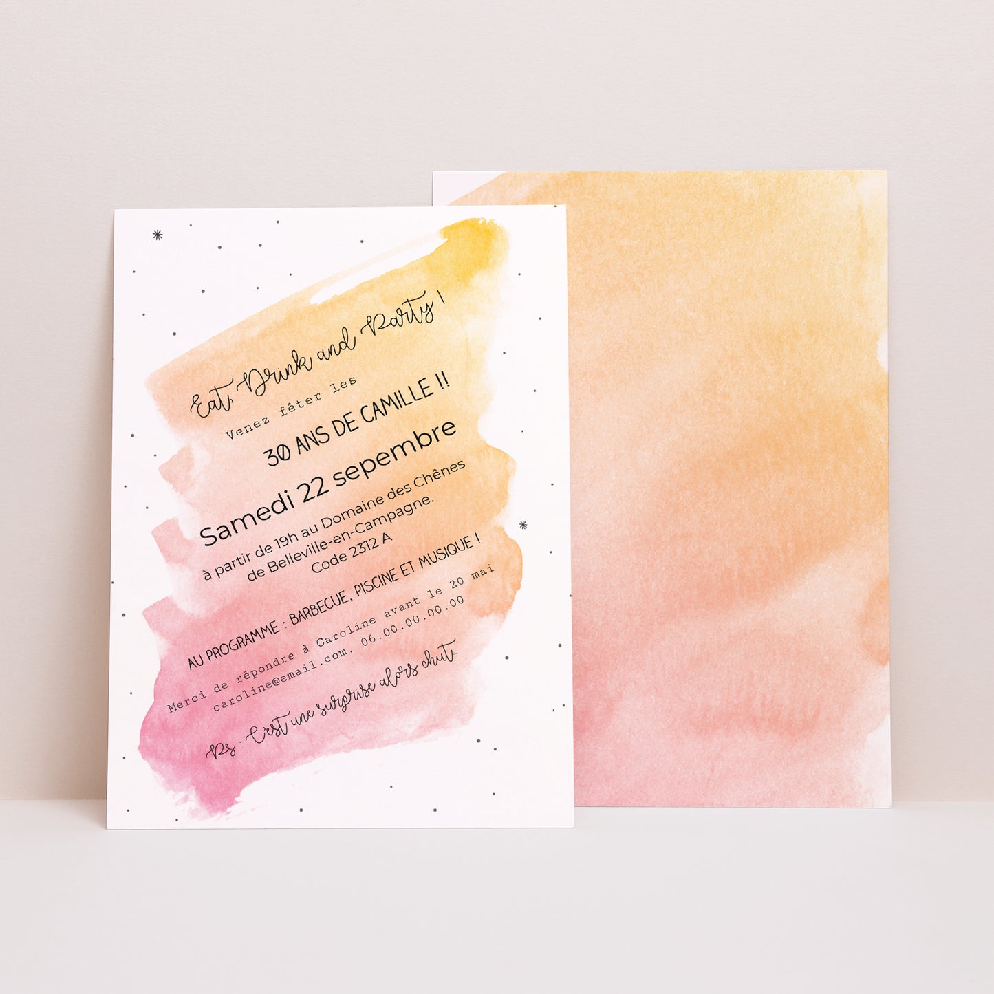 Invitations Anniversaire Adulte Portrait La Trentaine photo N° 1