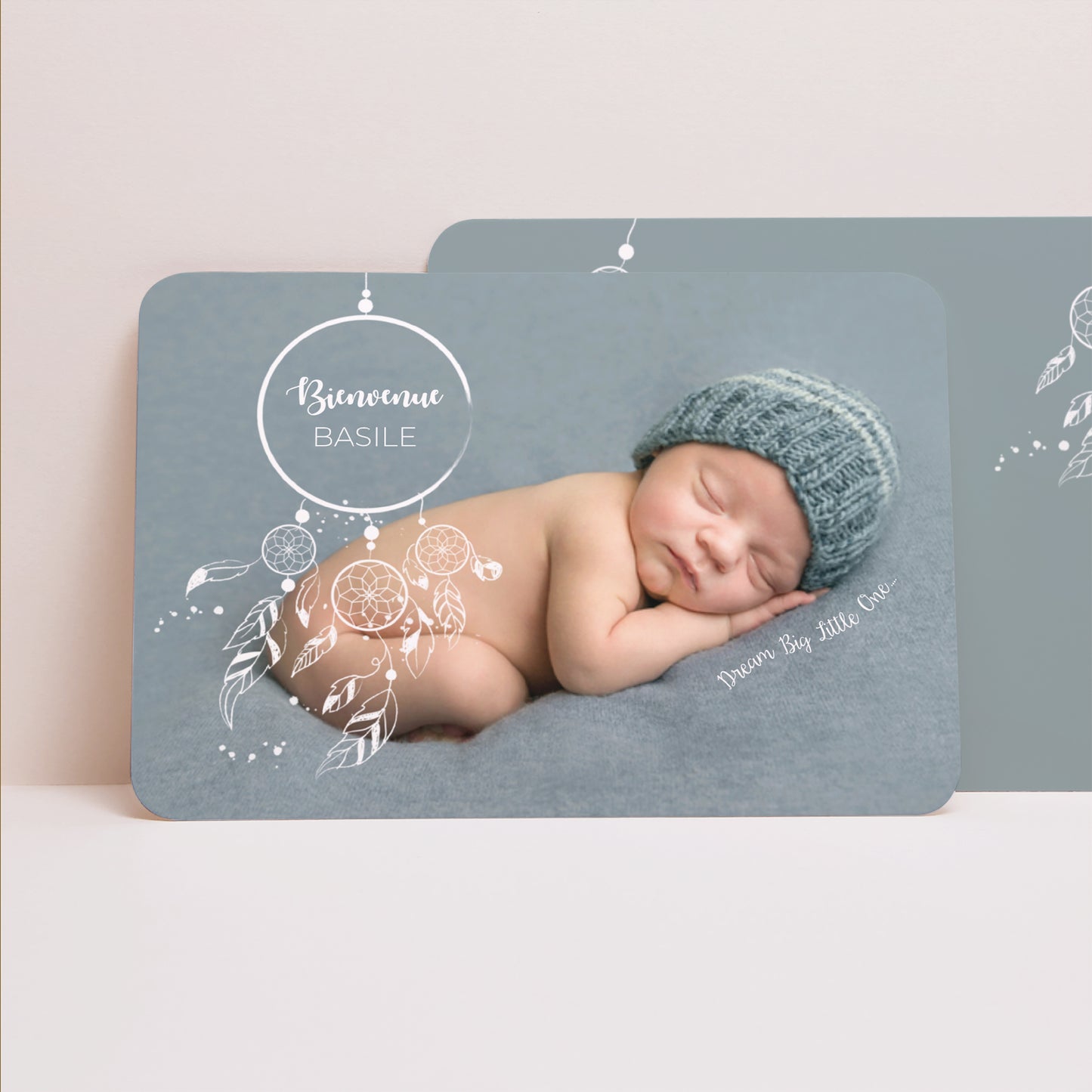 Faire-part Naissance Paysage, bords arrondis Dreamcatcher Boho photo N° 1