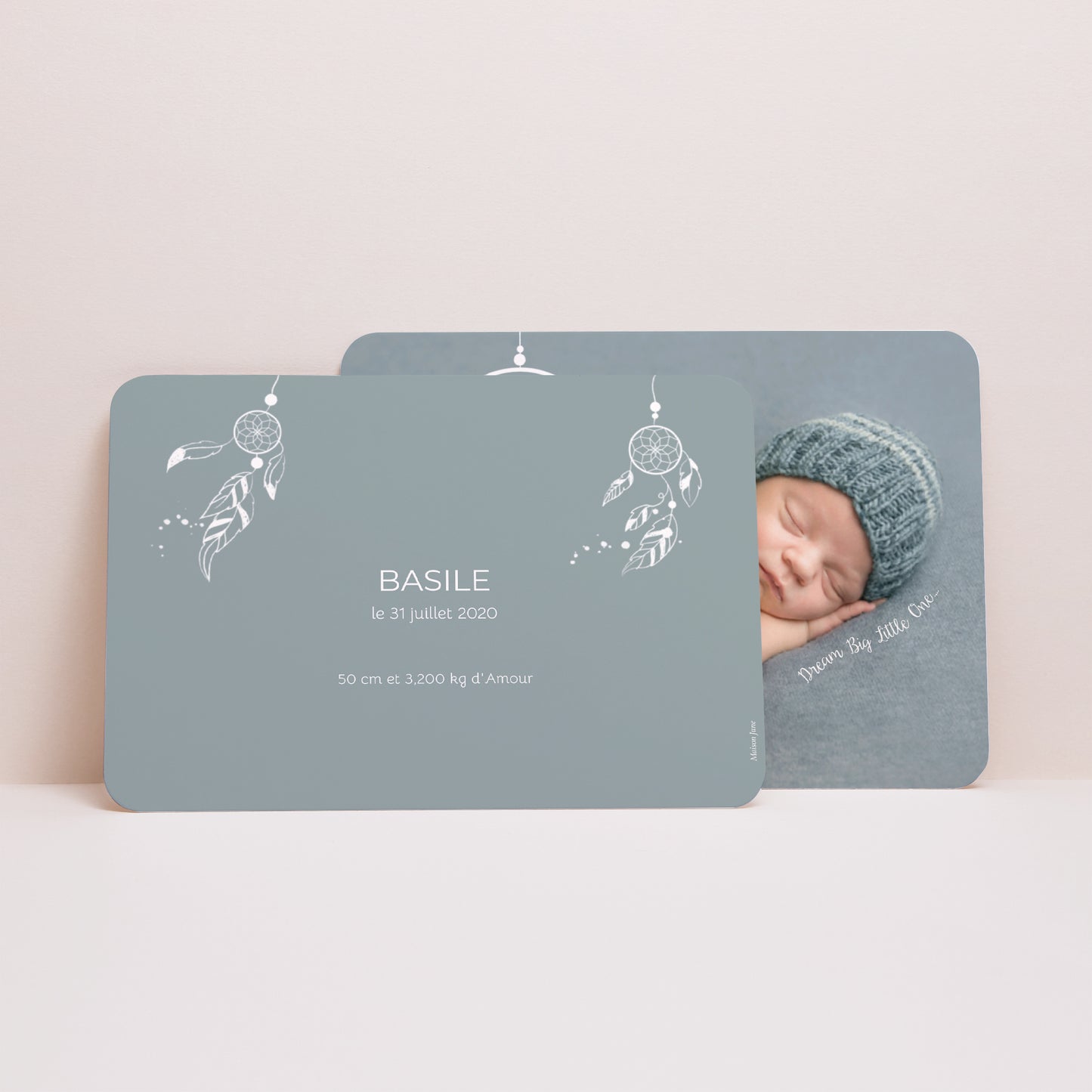 Faire-part Naissance Paysage, bords arrondis Dreamcatcher Boho photo N° 2