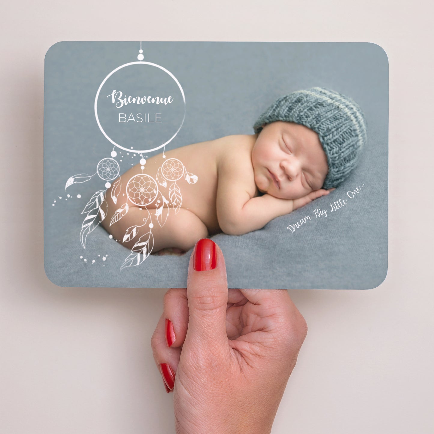 Faire-part Naissance Paysage, bords arrondis Dreamcatcher Boho photo N° 3