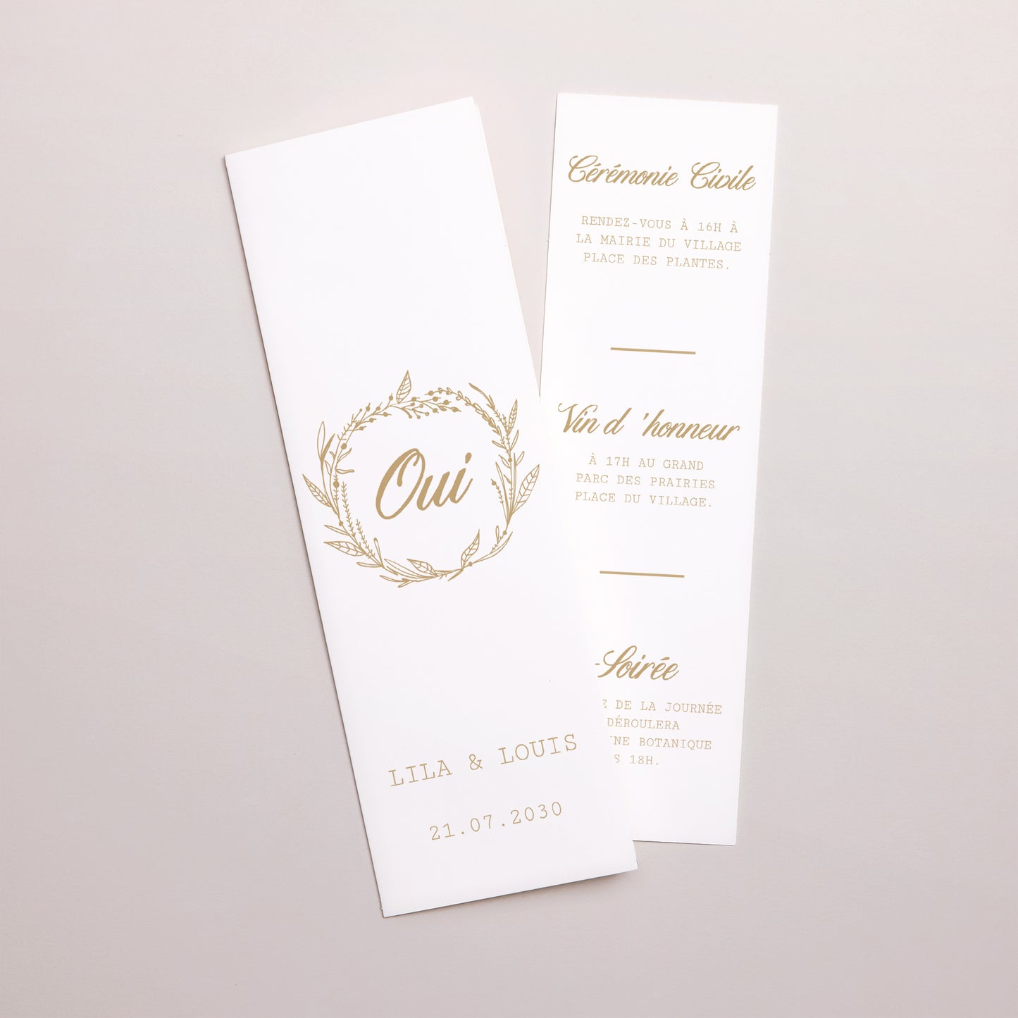 Faire-part Mariage Marque-page photo Oui Massif photo N° 1