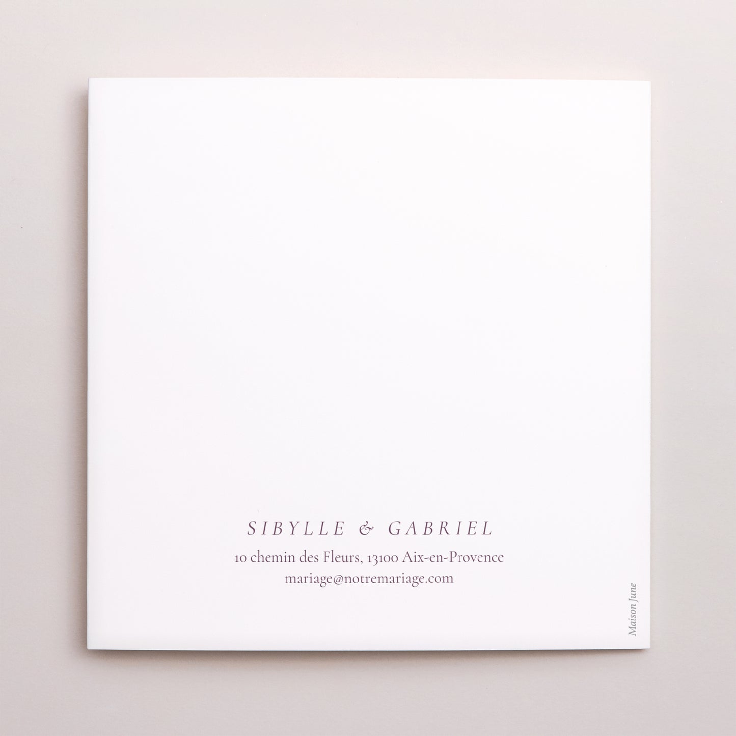 Faire-part Mariage Carré double volet Bouquet de Lavande photo N° 3