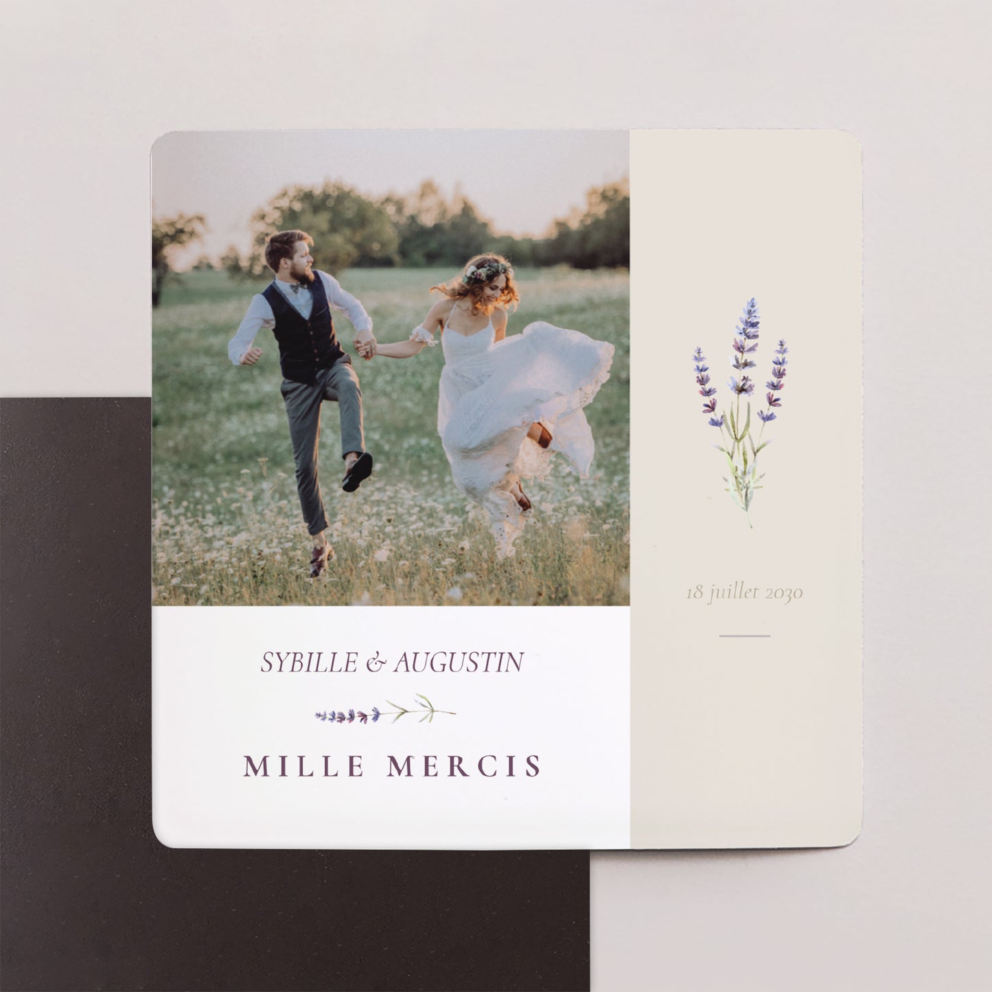 Remerciements Mariage Lot de 9, magnétique Bouquet de Lavande photo N° 1