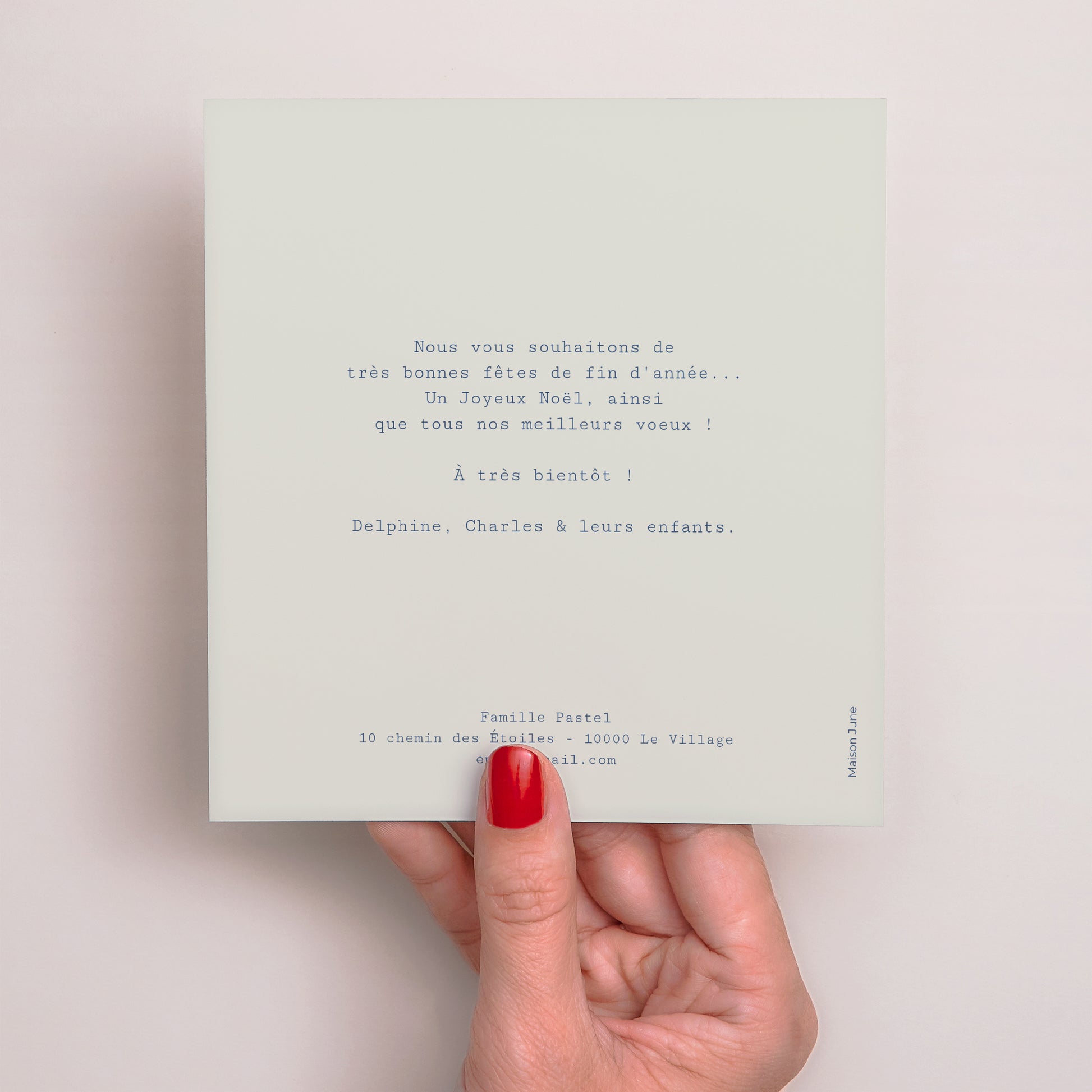 Carte de Noel Fin d'année Carré Sapins stylisés photo N° 3