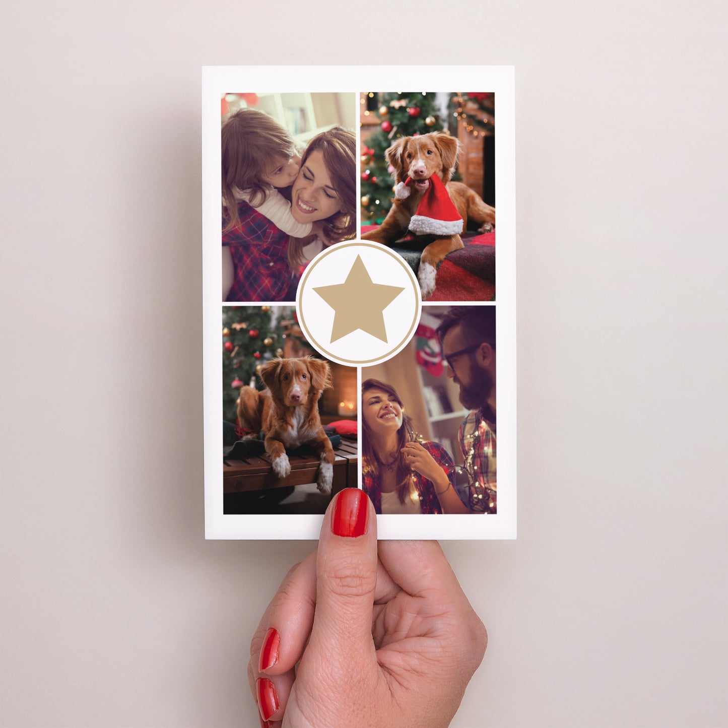 Carte de voeux Fin d'année Portrait Etoile dorée photo N° 2