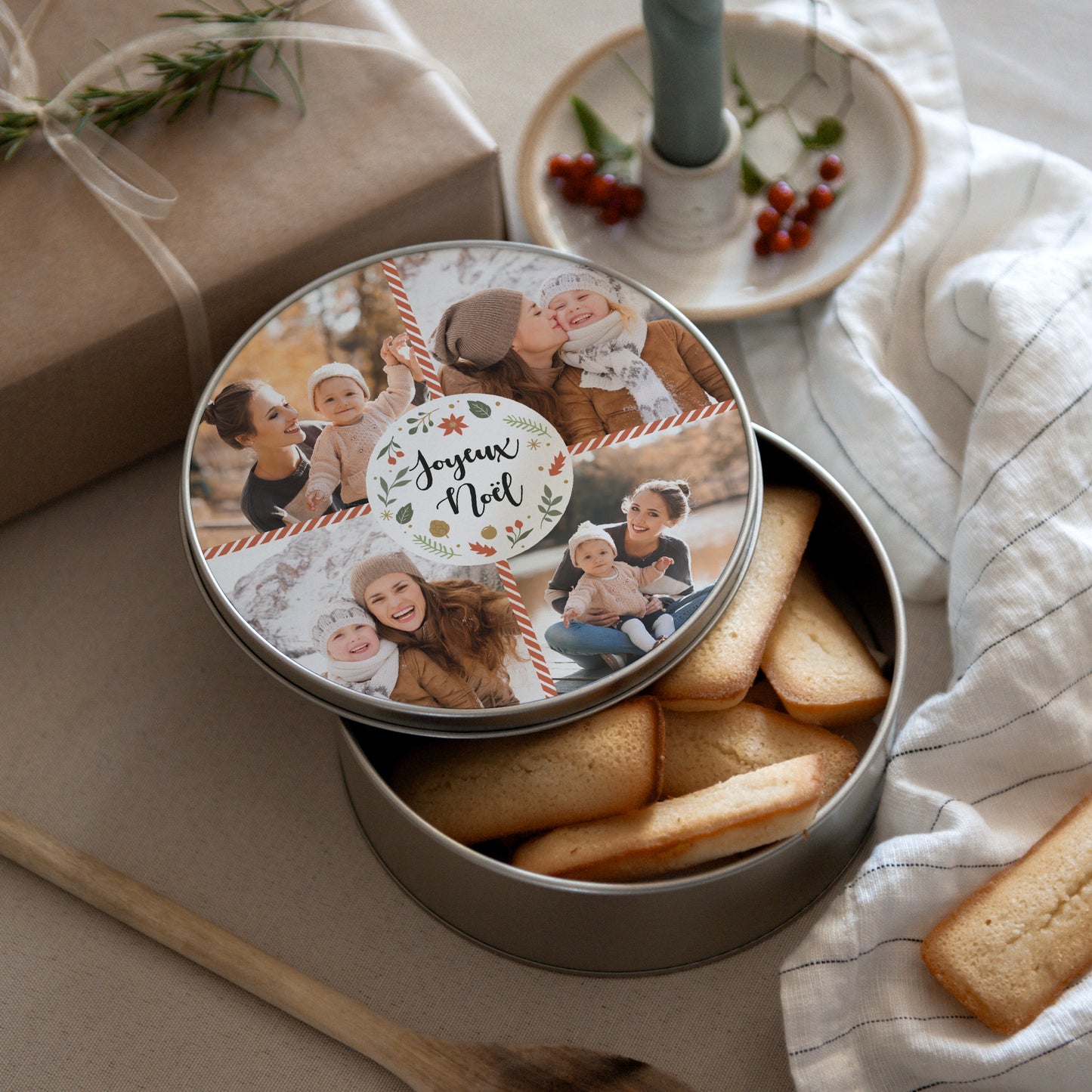 Boite métallique Objets Ronde Noël tout doux photo N° 3