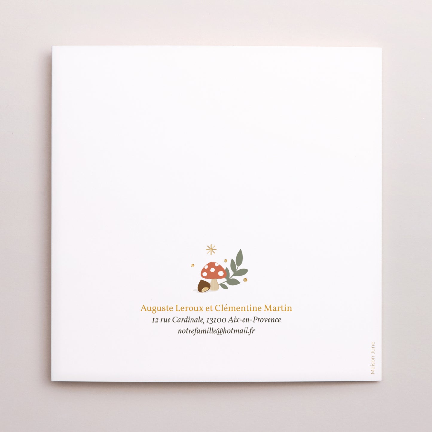 Faire-part Naissance Carré double volet Automne photo N° 3