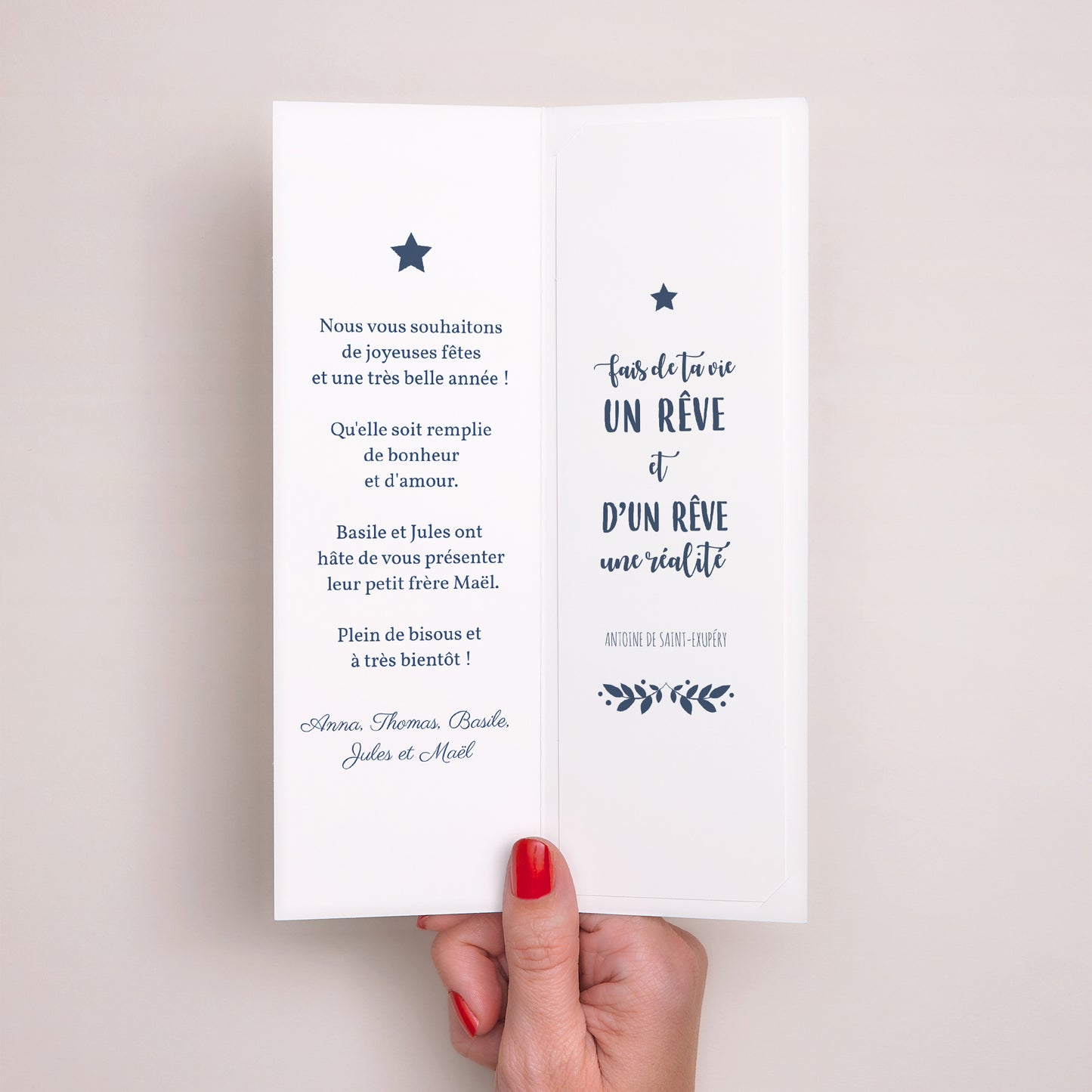 Carte de Noel Fin d'année Marque-page photo Vivez vos rêves photo N° 2