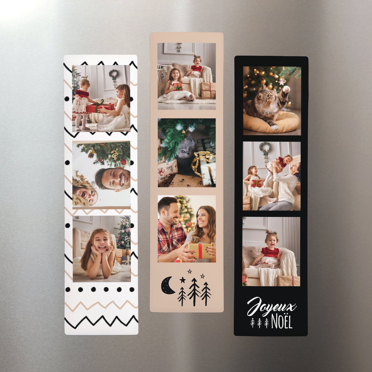 Tirage photo Photos Lot de 3, magnétique Chevrons Noël photo N° 1