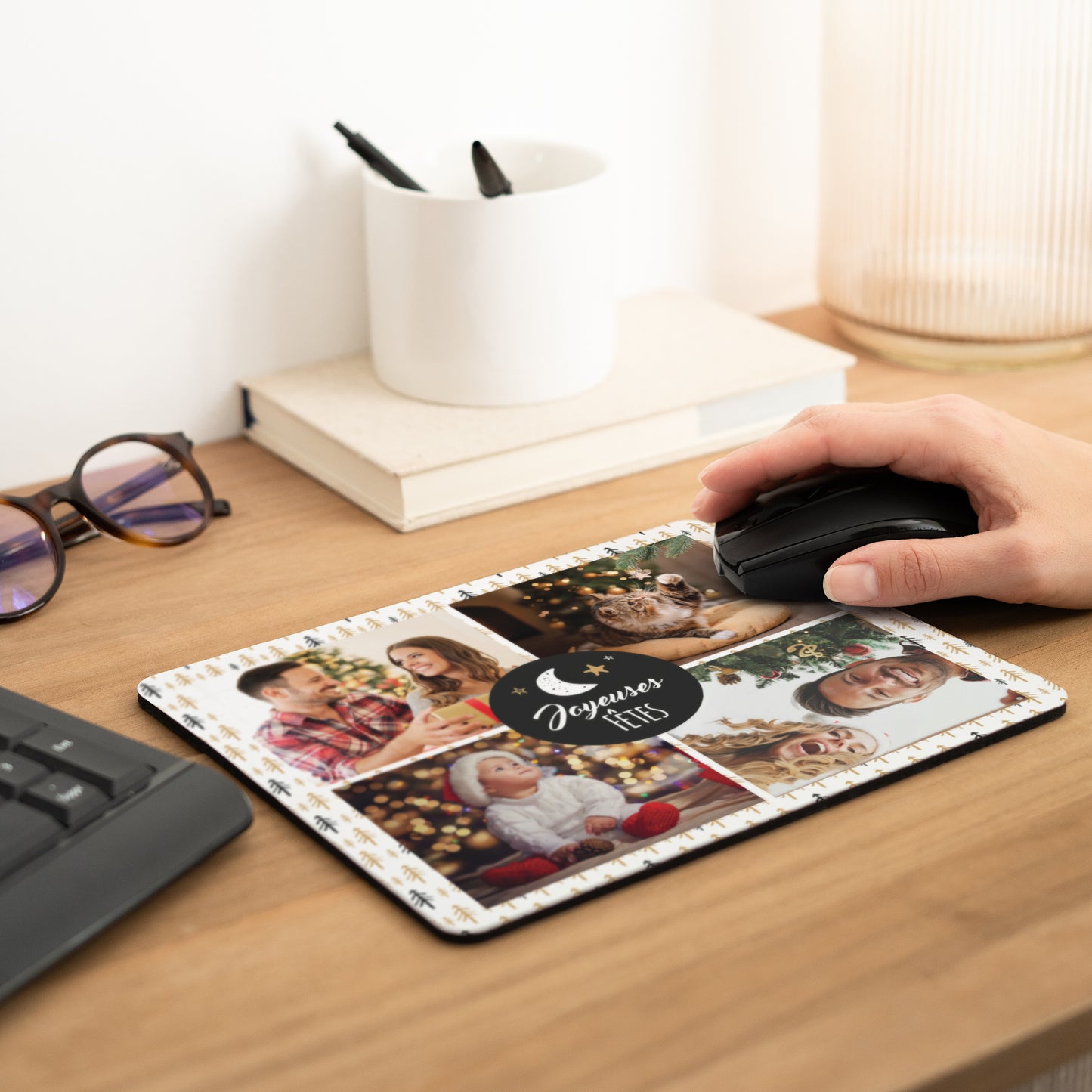 Tapis de souris Objets Rectangle Lune de Noël photo N° 2