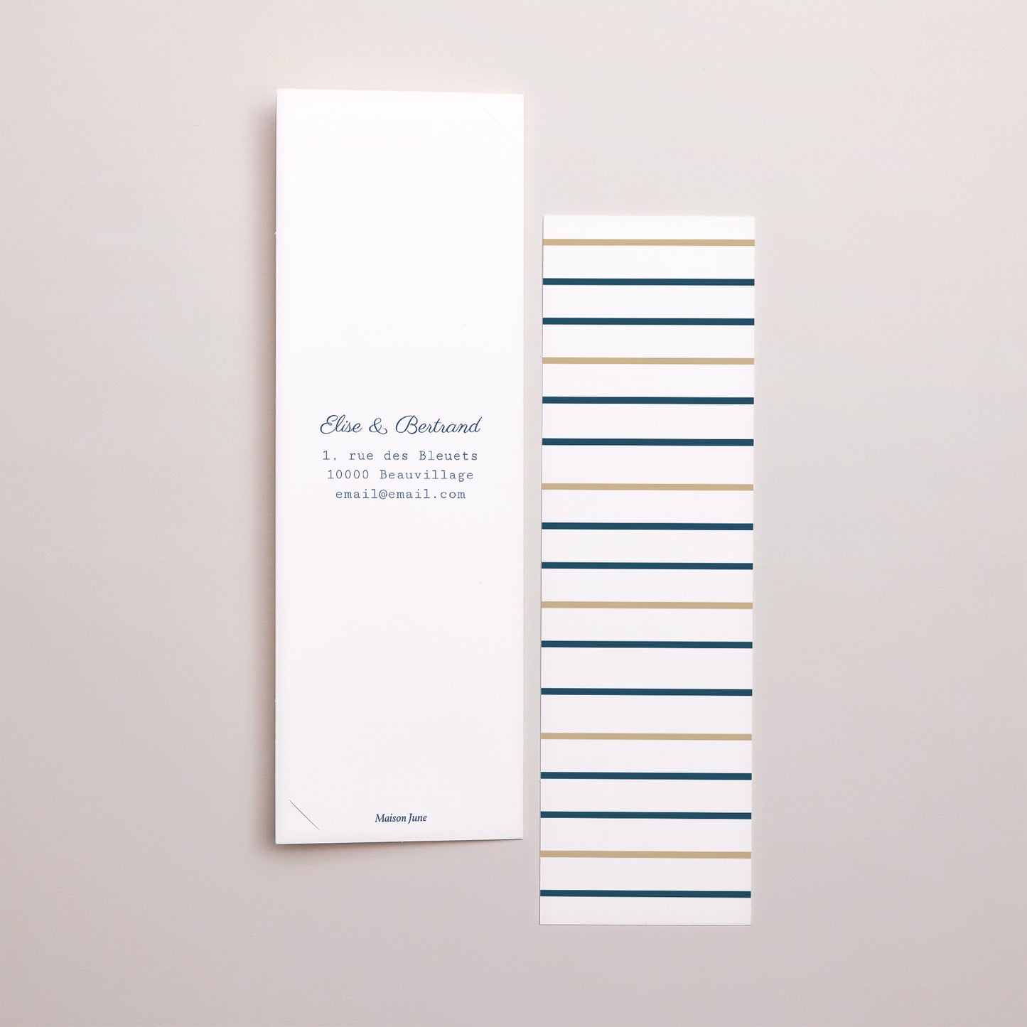 Faire-part Mariage Marque-page photo L'or bleu photo N° 3