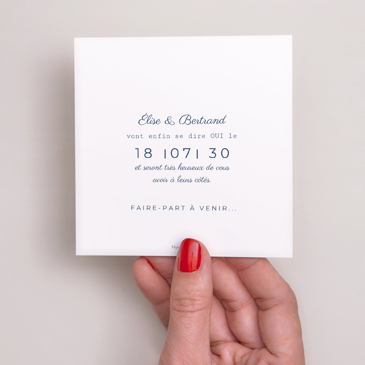 Save the date Mariage Carré L'or bleu photo N° 3