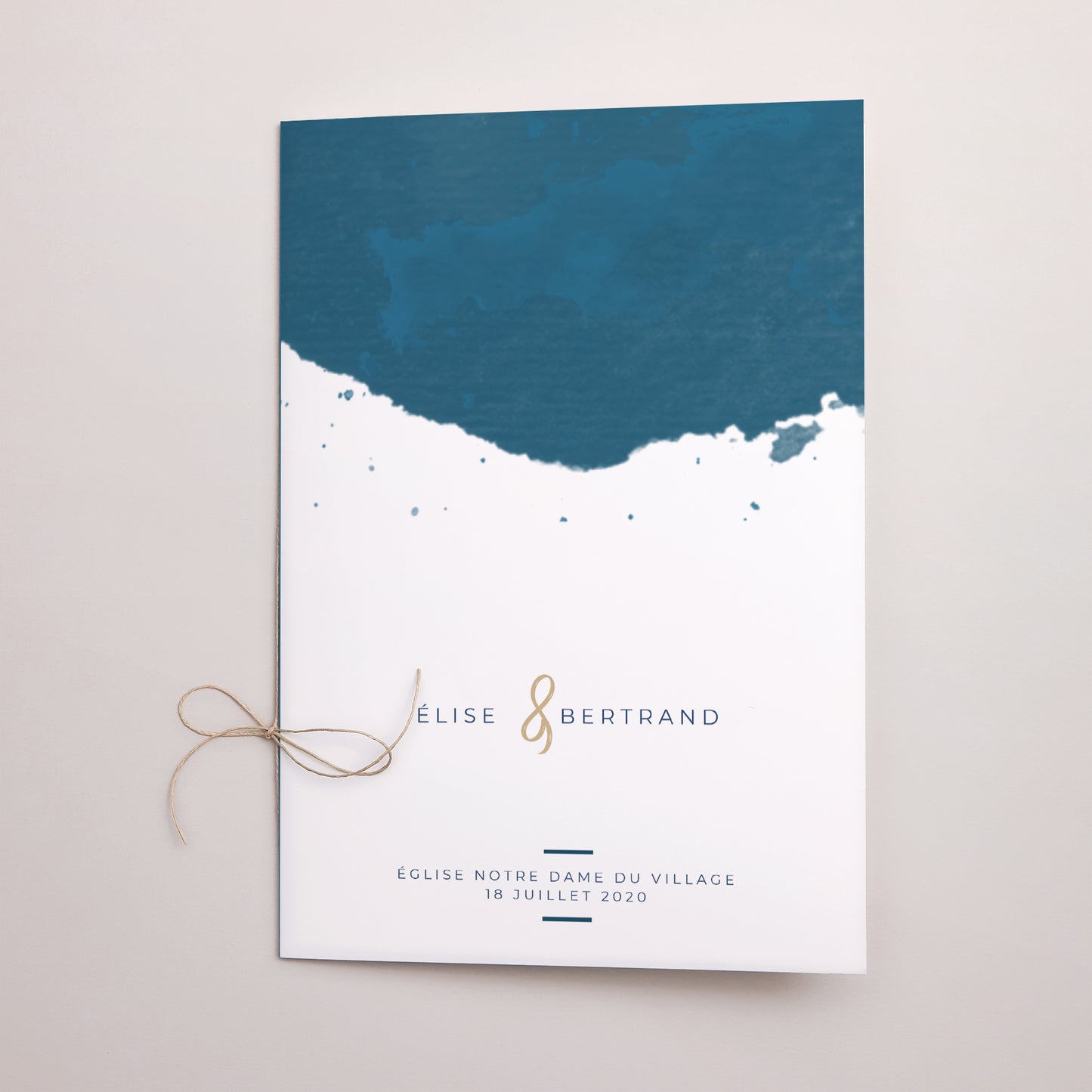 Livret de messe Mariage Double volet L'or bleu photo N° 1