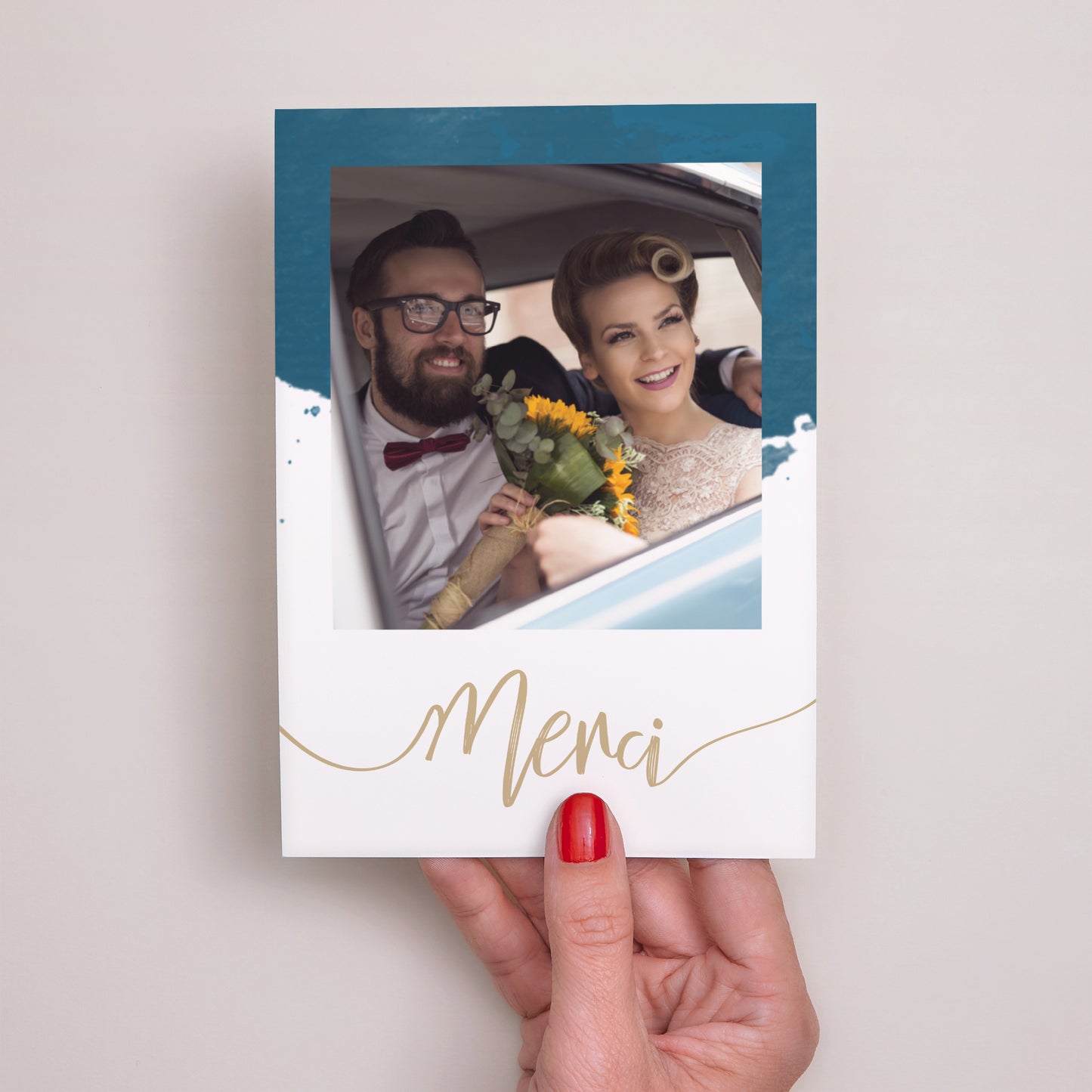 Remerciements Mariage Portrait L'or bleu photo N° 2