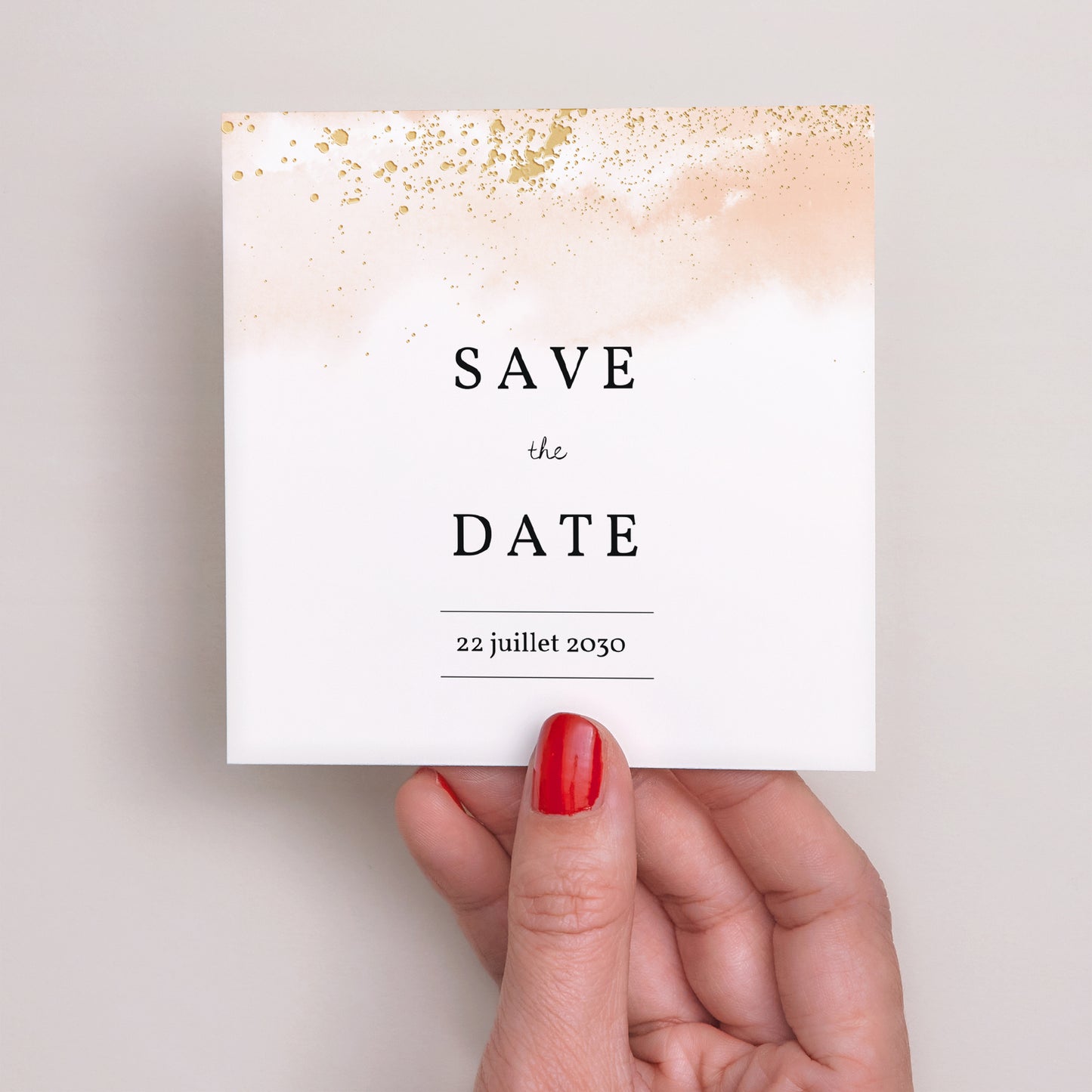 Save the date Mariage Carré Aquarello photo N° 2